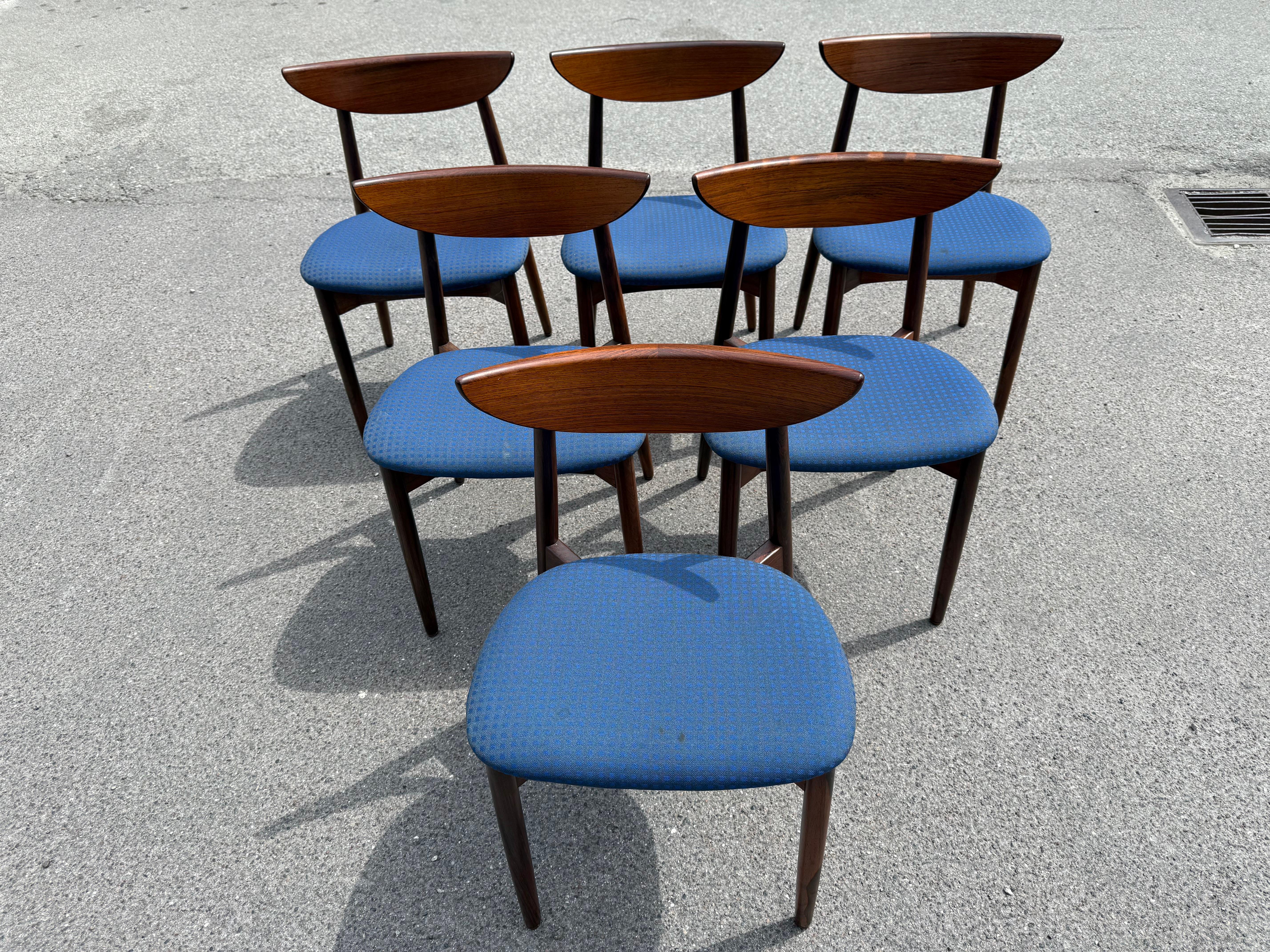 Mid-Century Modern 6 original Harry Østergaard dining chairs, Denmark 1960´s For Sale