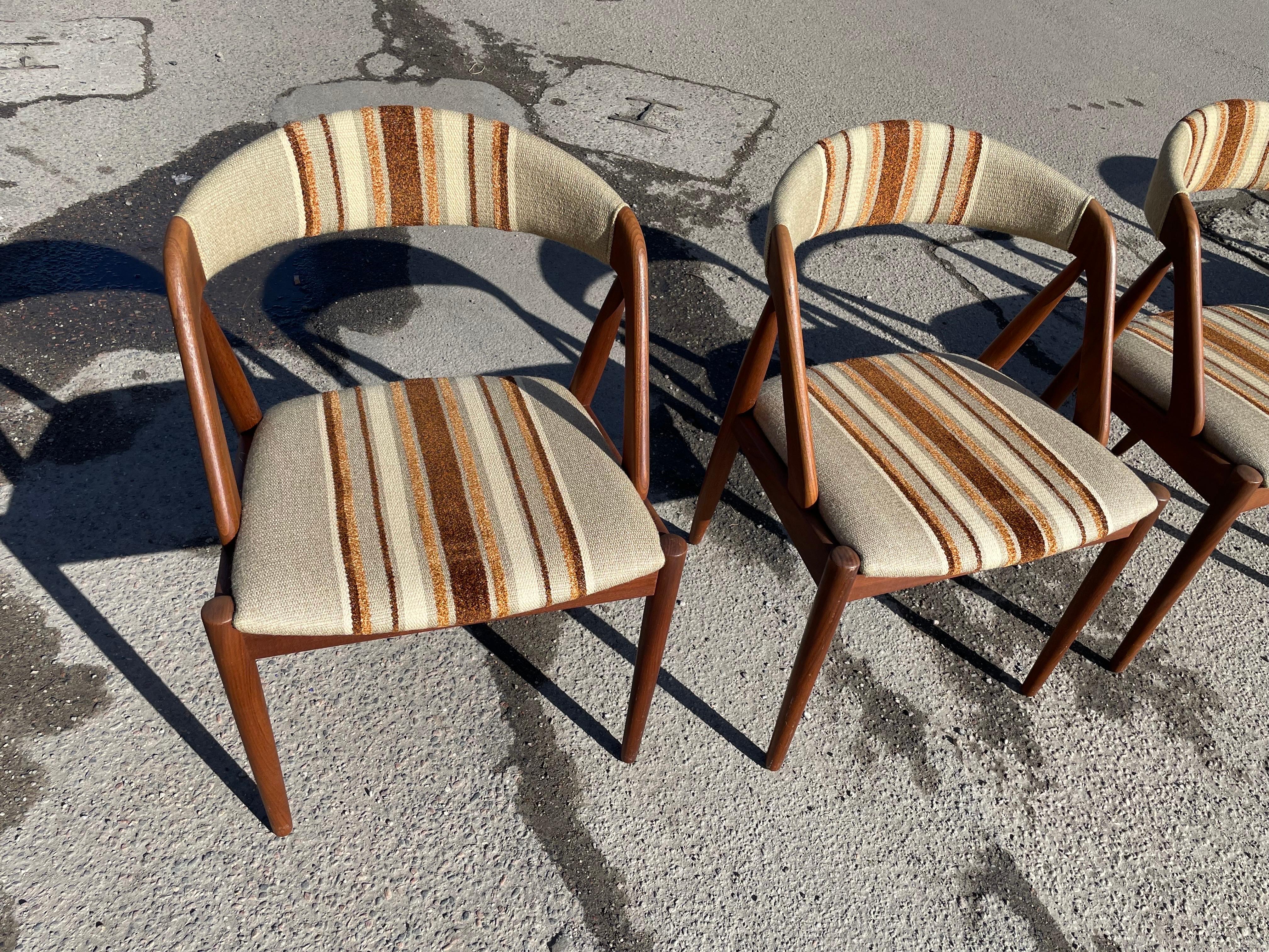 Danish 6 Original Kai Kristiansen Teak Dinning Chairs from 1960s For Sale