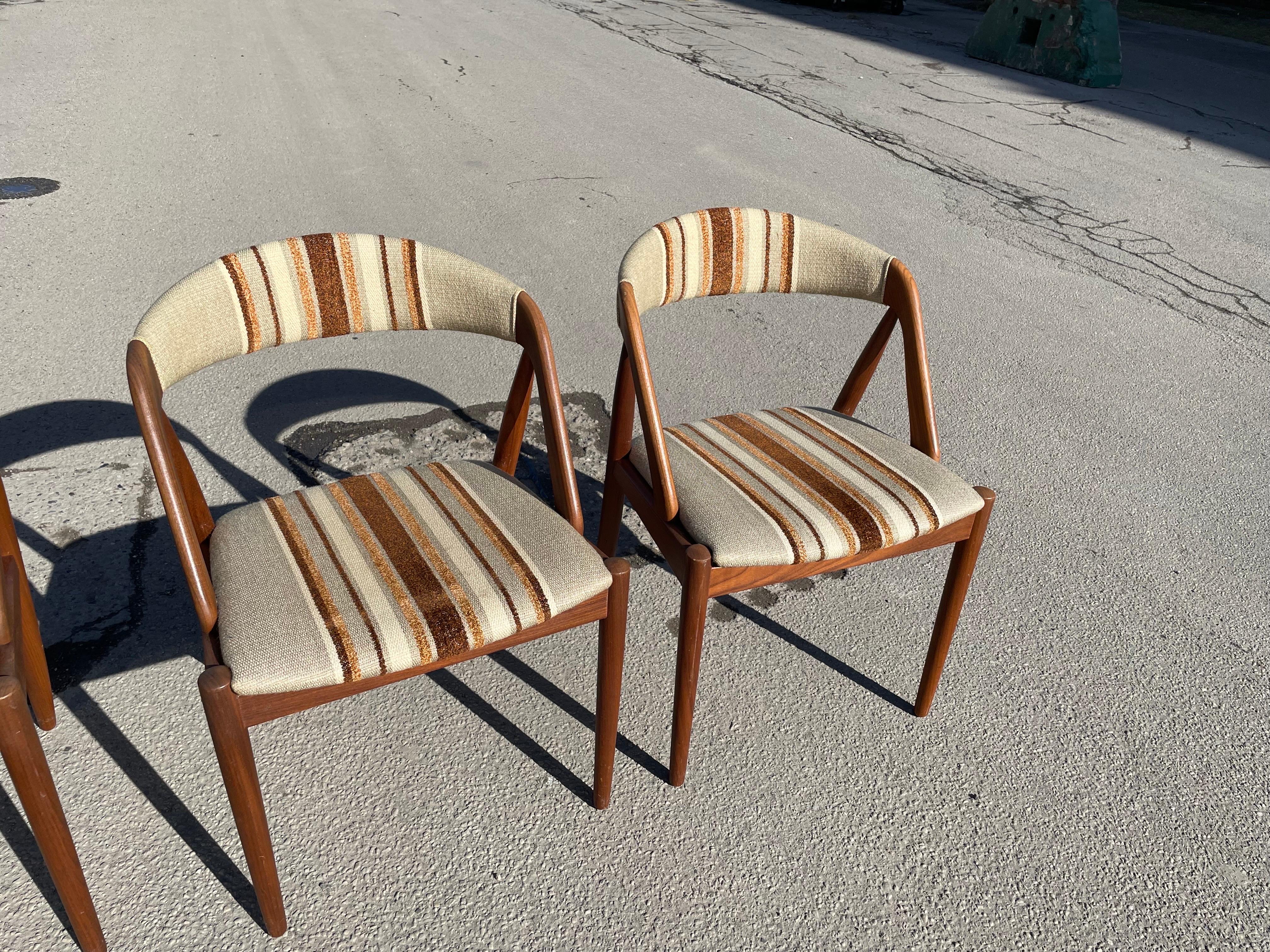 Mid-20th Century 6 Original Kai Kristiansen Teak Dinning Chairs from 1960s For Sale