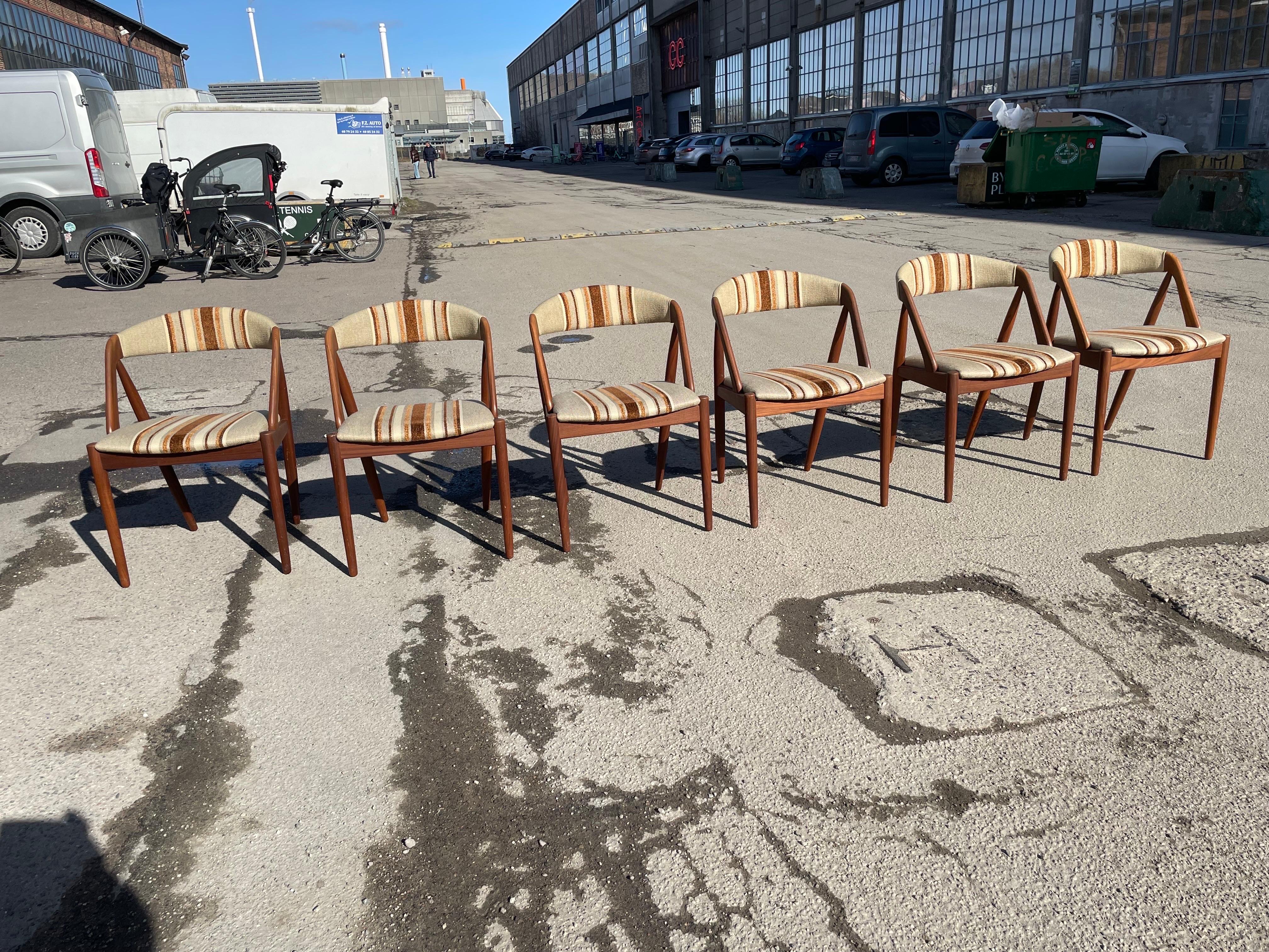 6 sedie da pranzo in teak originali di Kai Kristiansen degli anni '60 in vendita 1