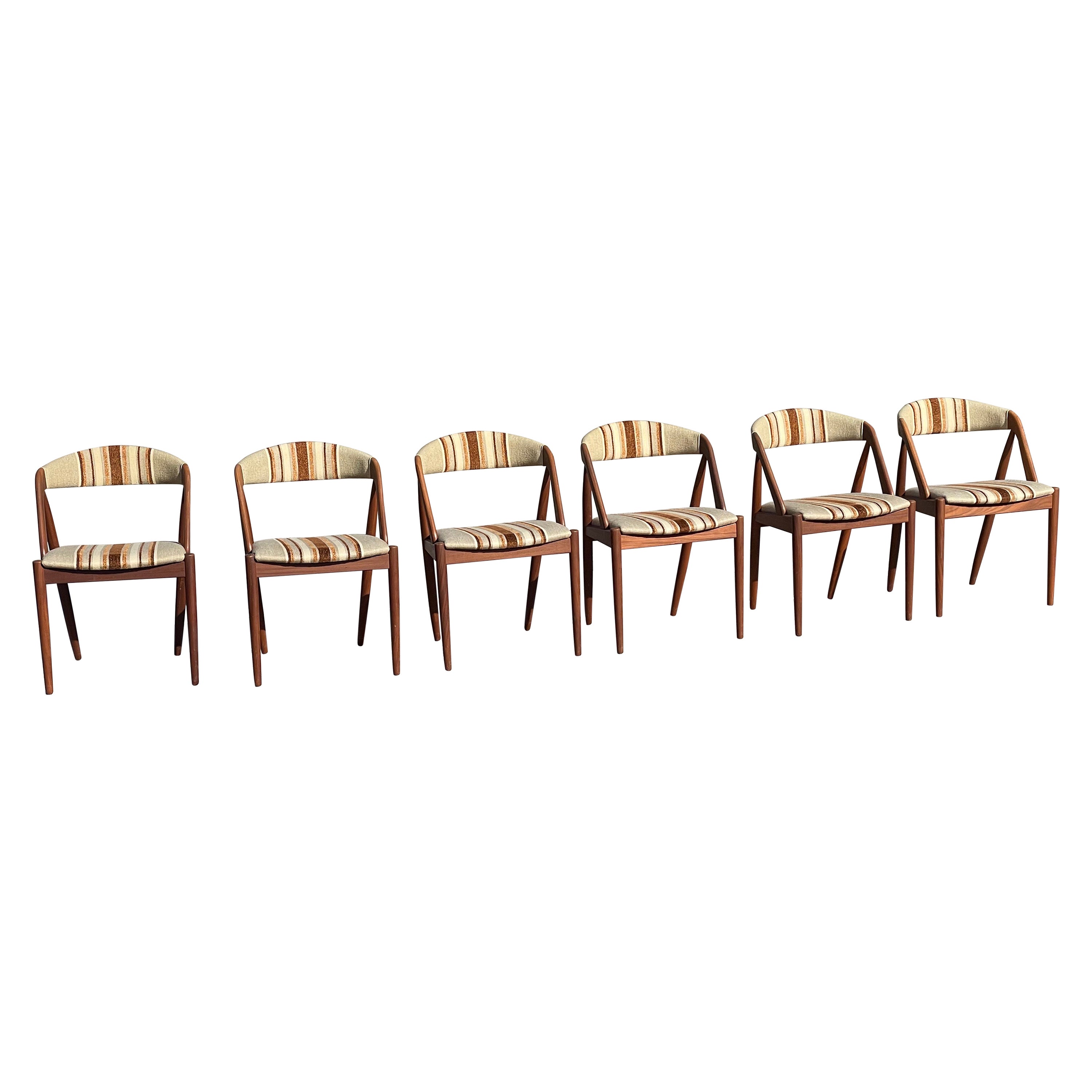 6 originales sillas de comedor de teca Kai Kristiansen de los años 60