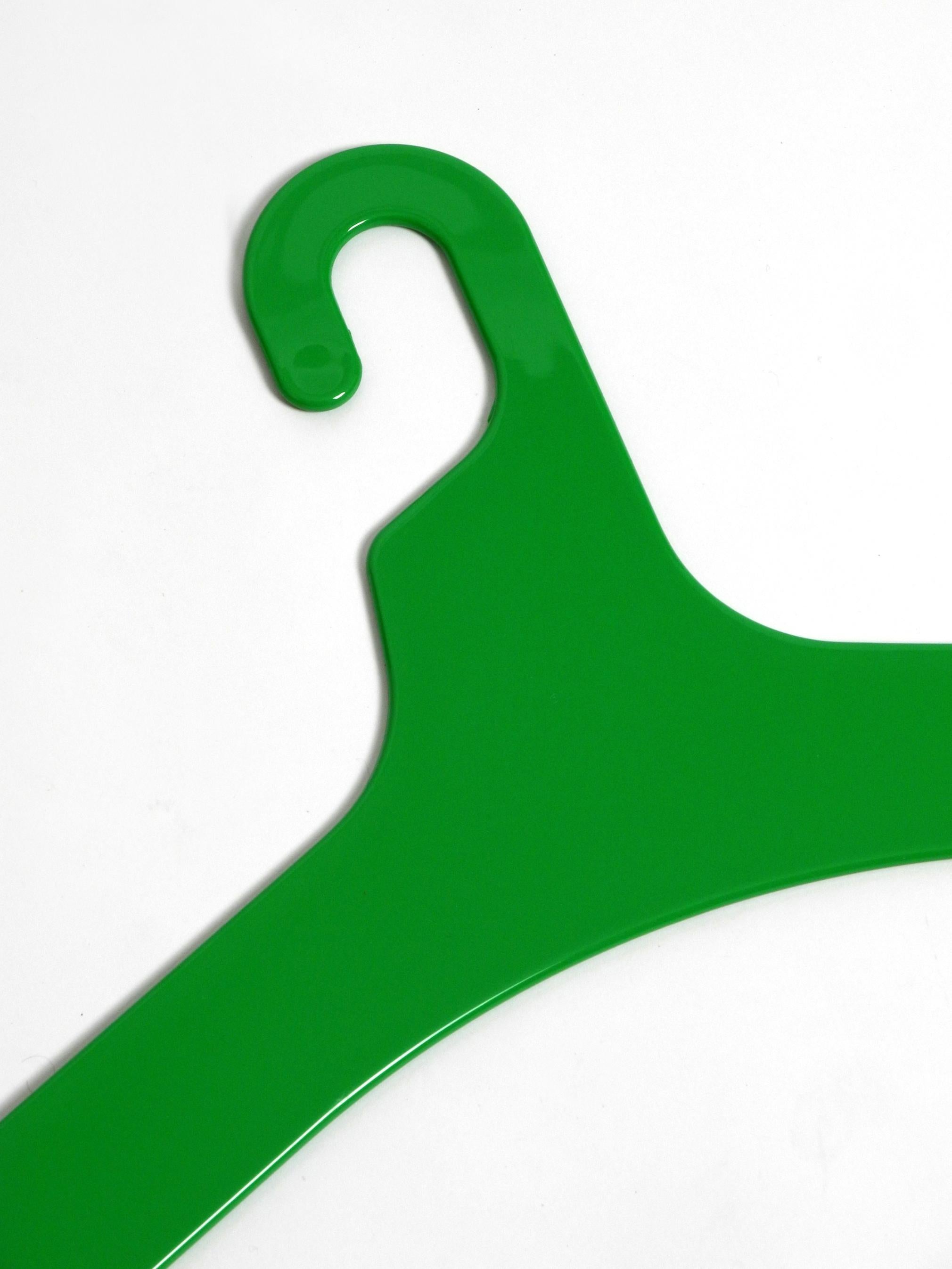 Late 20th Century 6 original unused green plastic clothes hangers from the 1970s by Ingo Maurer 