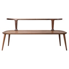 6' Oxbend Bench, Entryway Seat in Walnut Wood by Fernweh Woodworking