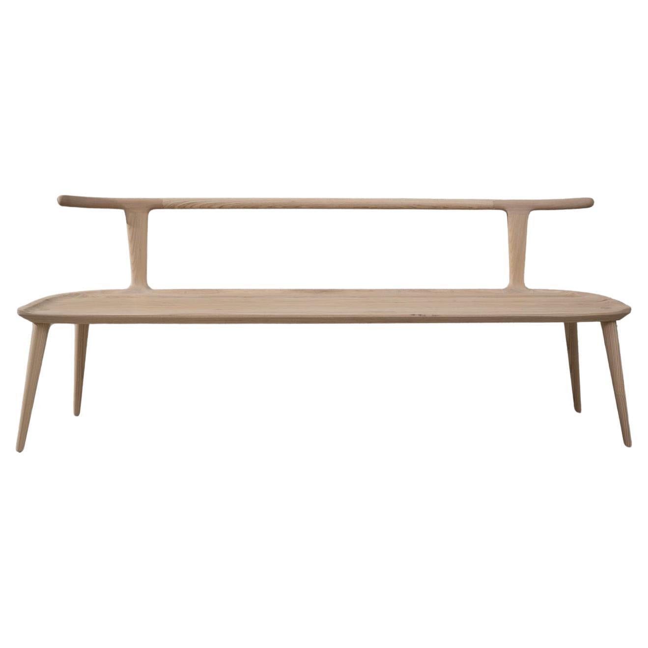 Banc Oxbend 6', siège d'entrée en bois de frêne blanc par Fernweh Woodworking