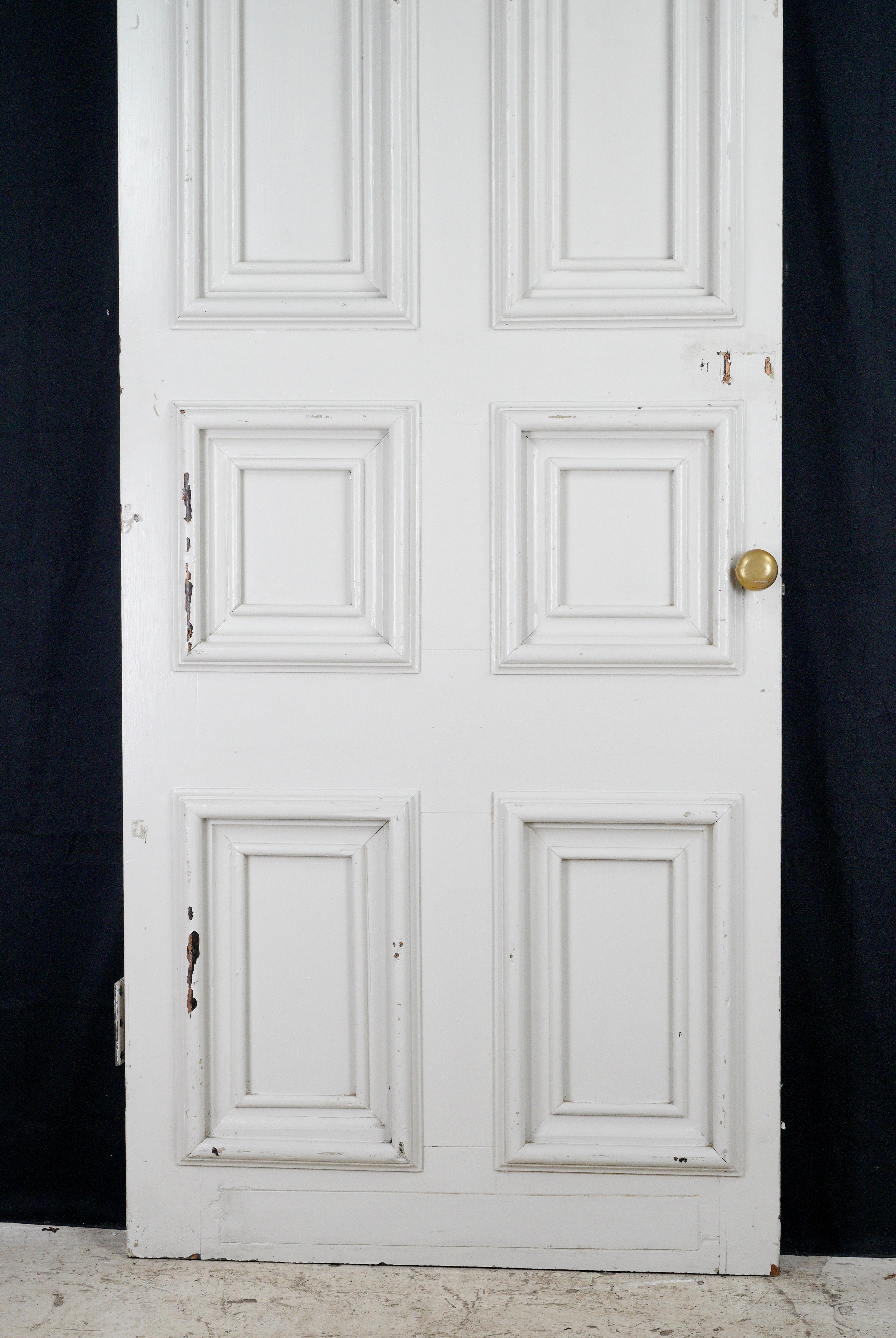 American 6 Pane White Pine Vent Passage Door 104.625 x 35.875 For Sale