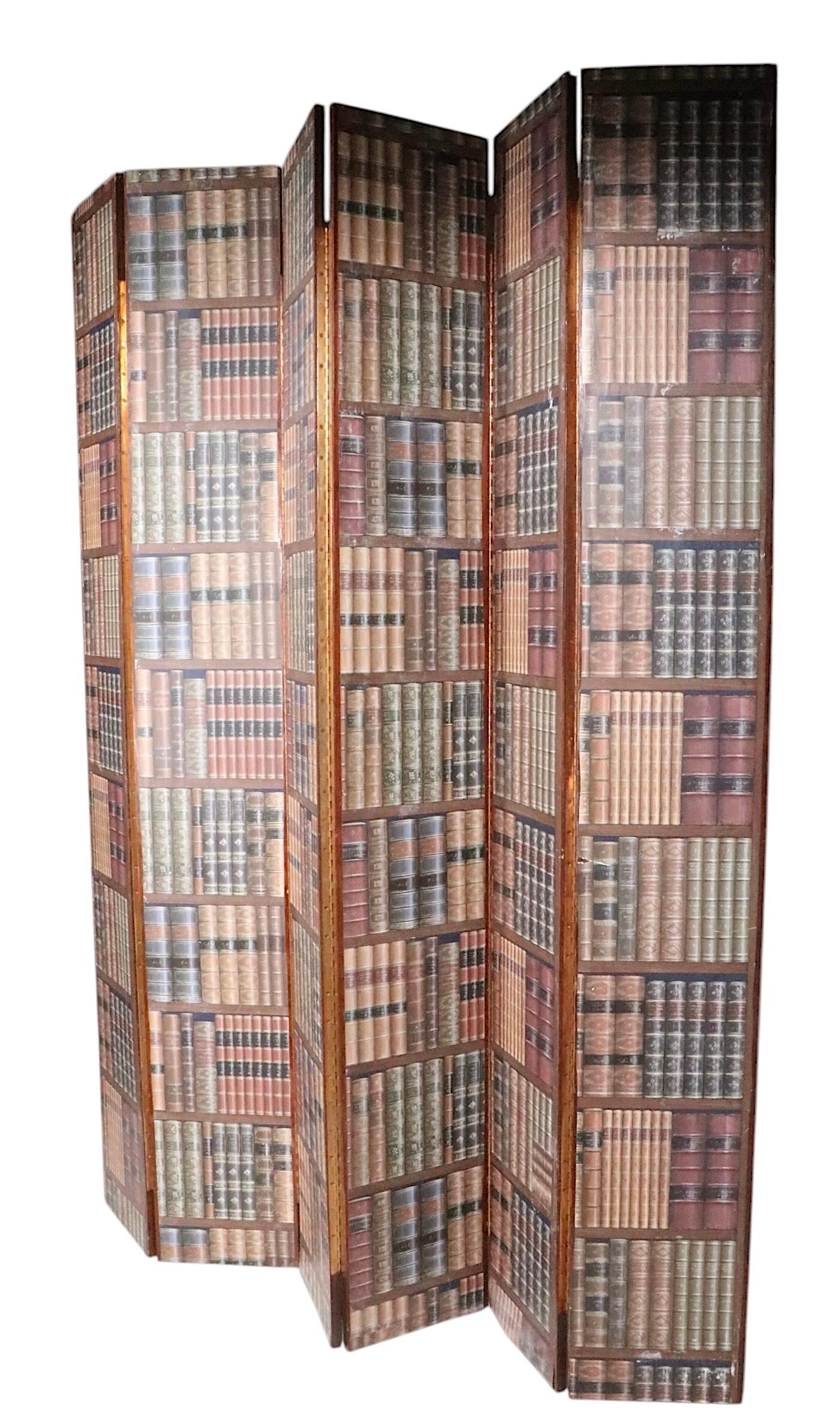 6 pannelli finta biblioteca L'Oeil   Schermo pieghevole In condizioni buone in vendita a New York, NY