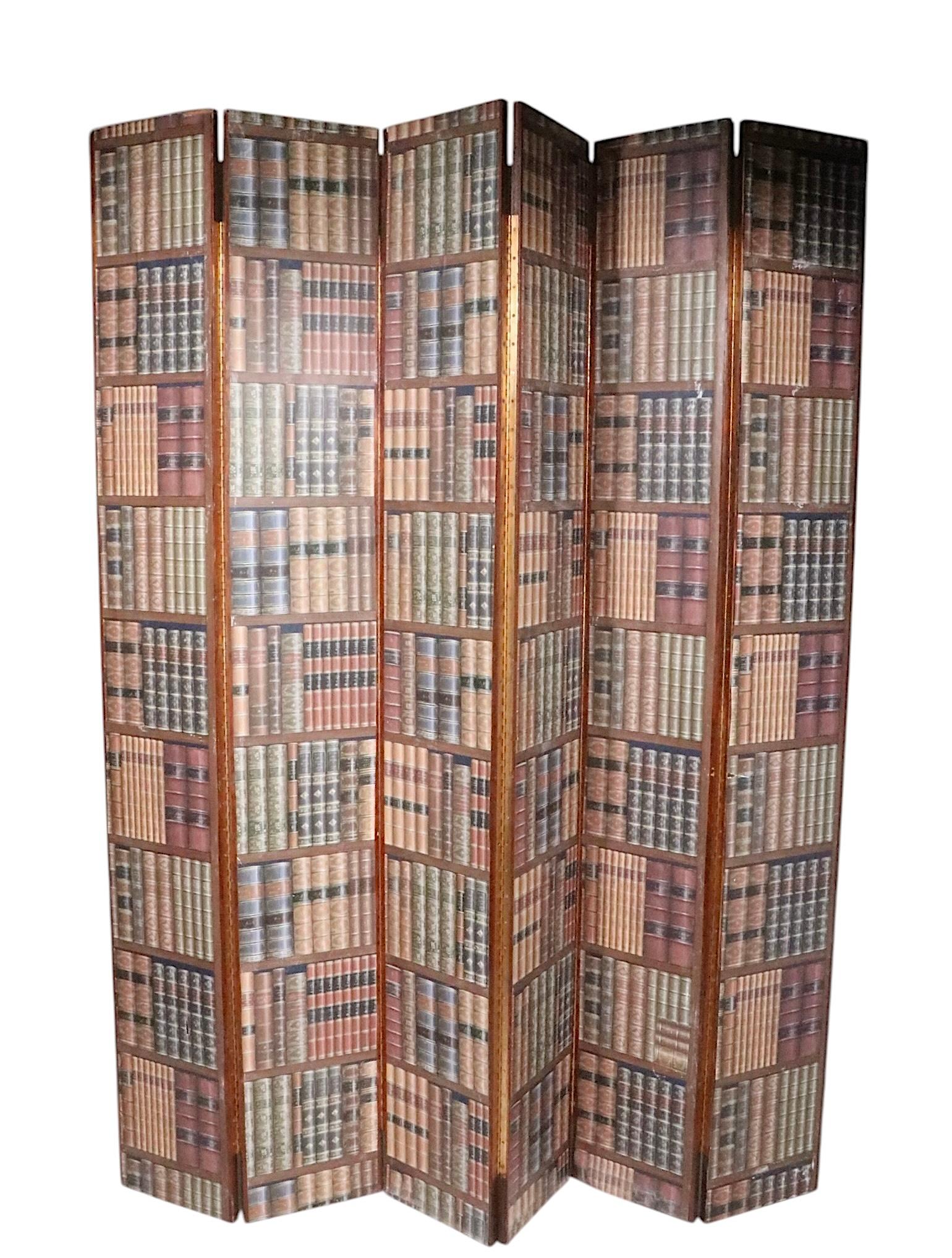 Compensato 6 pannelli finta biblioteca L'Oeil   Schermo pieghevole in vendita