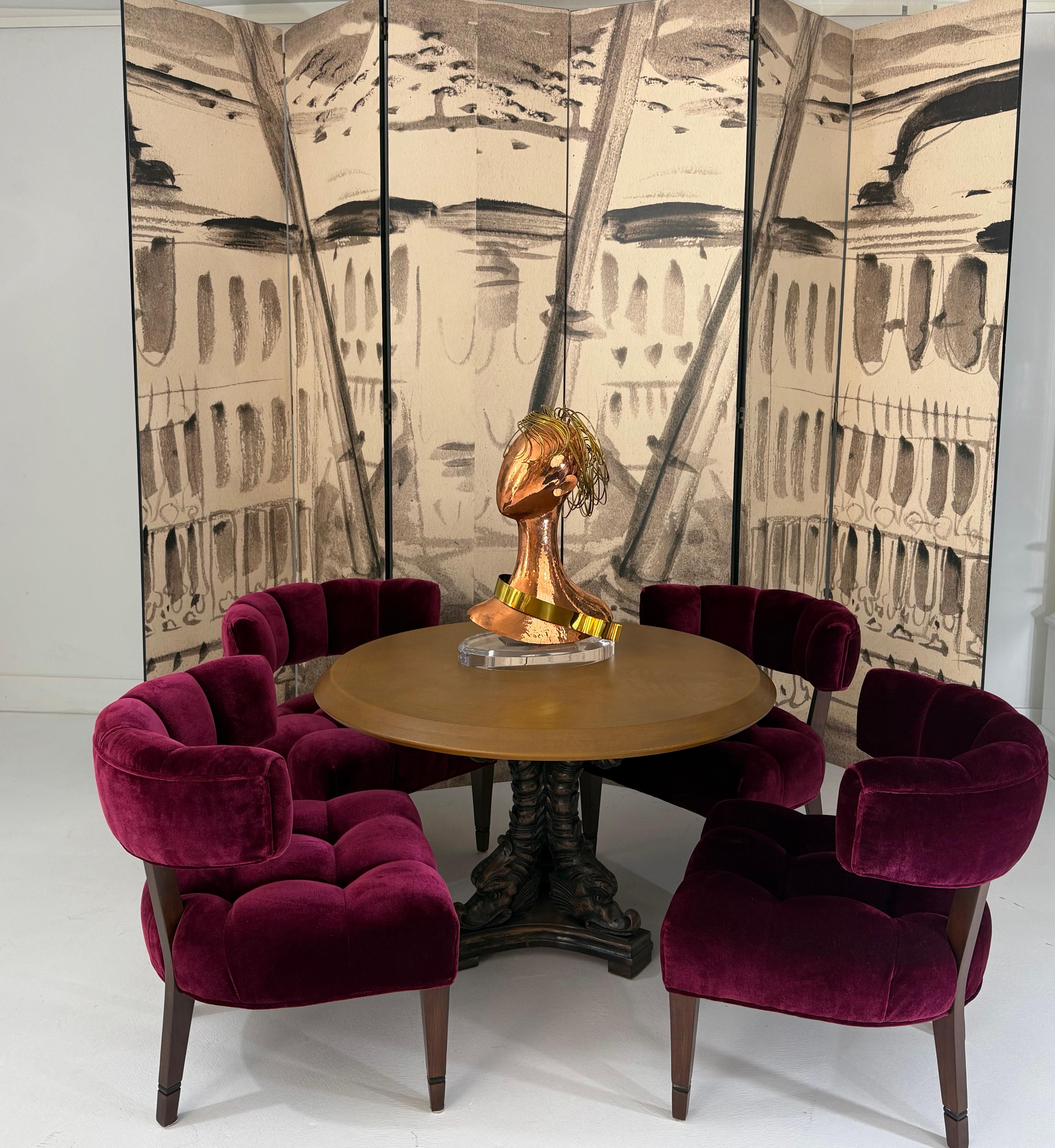 Paravent à 6 volets de Tony Duquette, imprimé d'après son oeuvre originale en vente 5