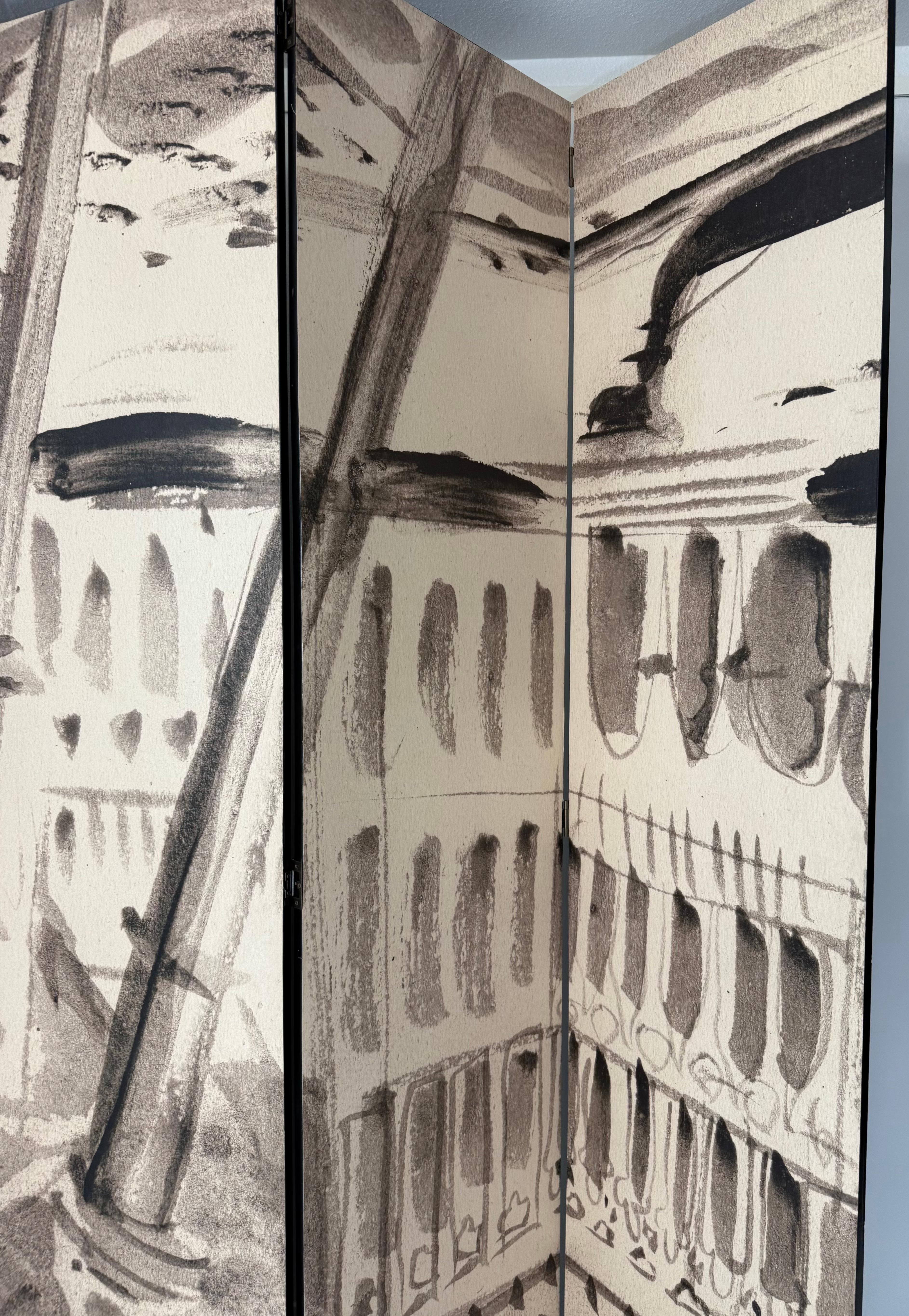 Autre Paravent à 6 volets de Tony Duquette, imprimé d'après son oeuvre originale en vente