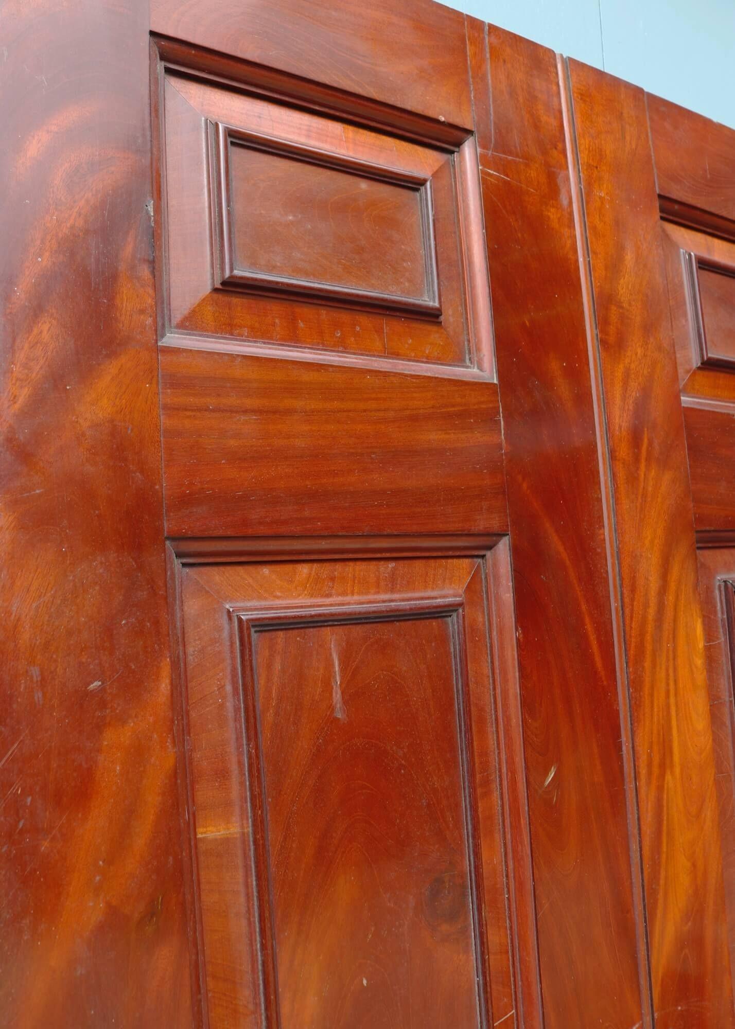 6 Panel Mahogany Georgian Internal Door In Fair Condition For Sale In Wormelow, Herefordshire