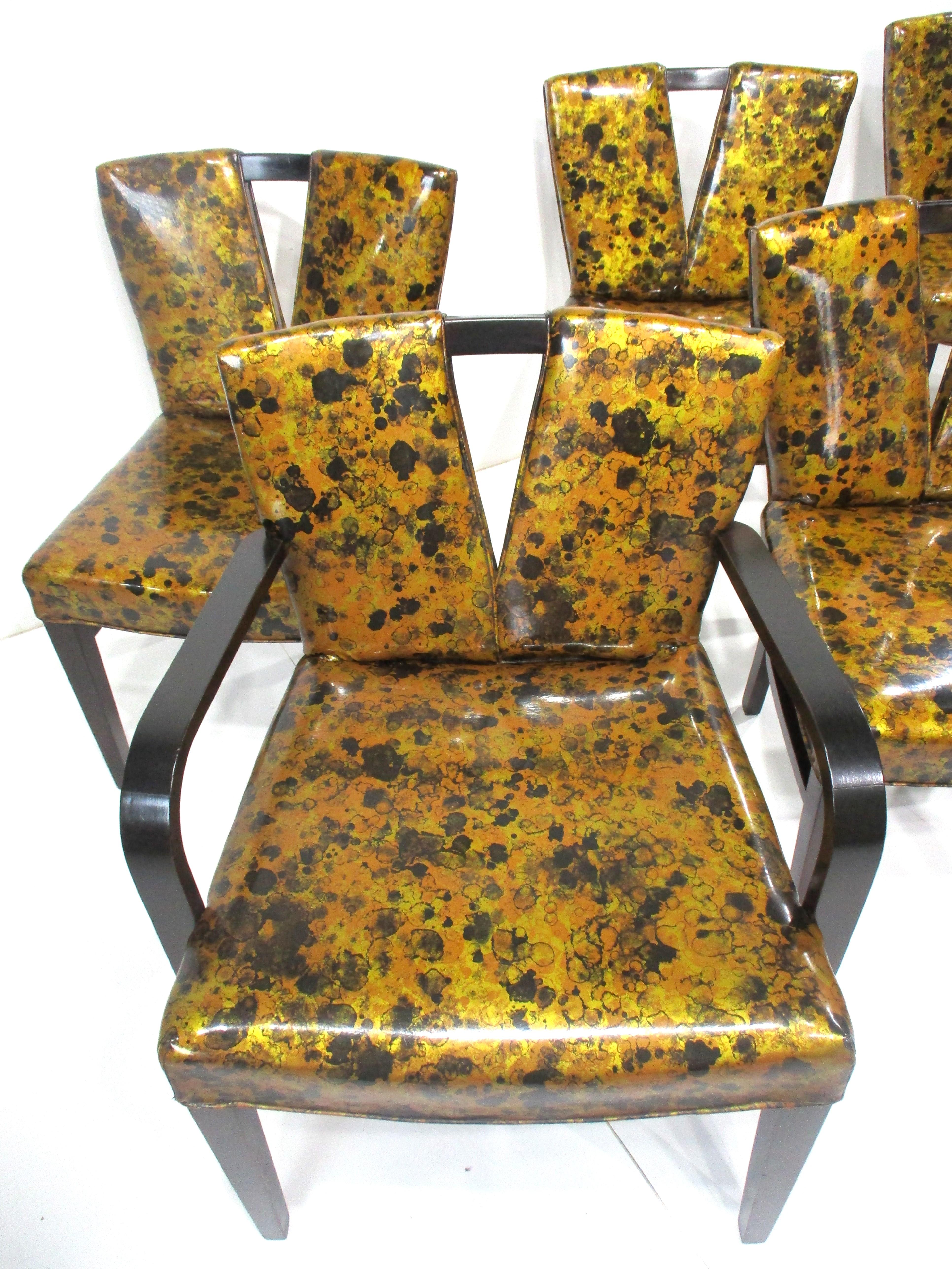 Mid-Century Modern 6 Paul Frankl Corset Dining Chairs for Johnson Bros. Furniture  For Sale