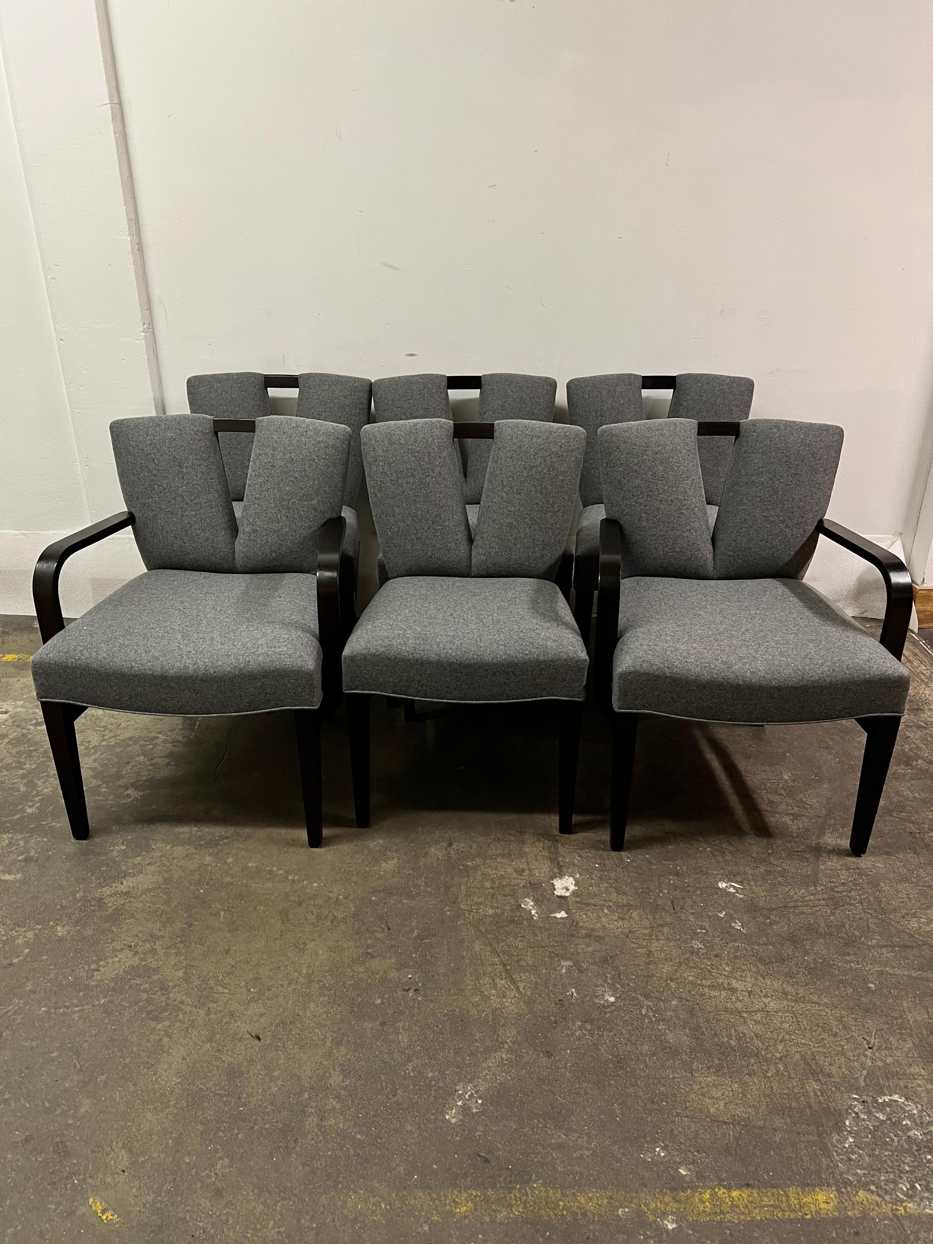 A Mid Century set of 6 Paul Frankl Corset Dining room Chairs.  The 