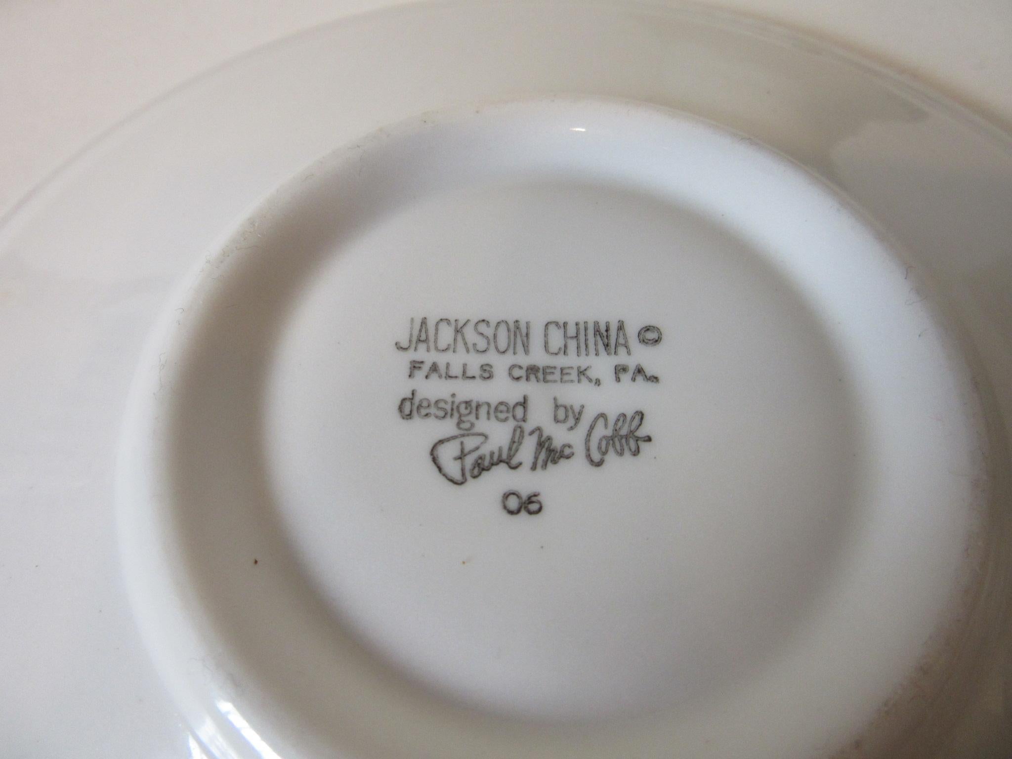 Porcelain 6 Paul McCobb 6-Piece Contempri Place Settings by Jackson China Co. For Sale