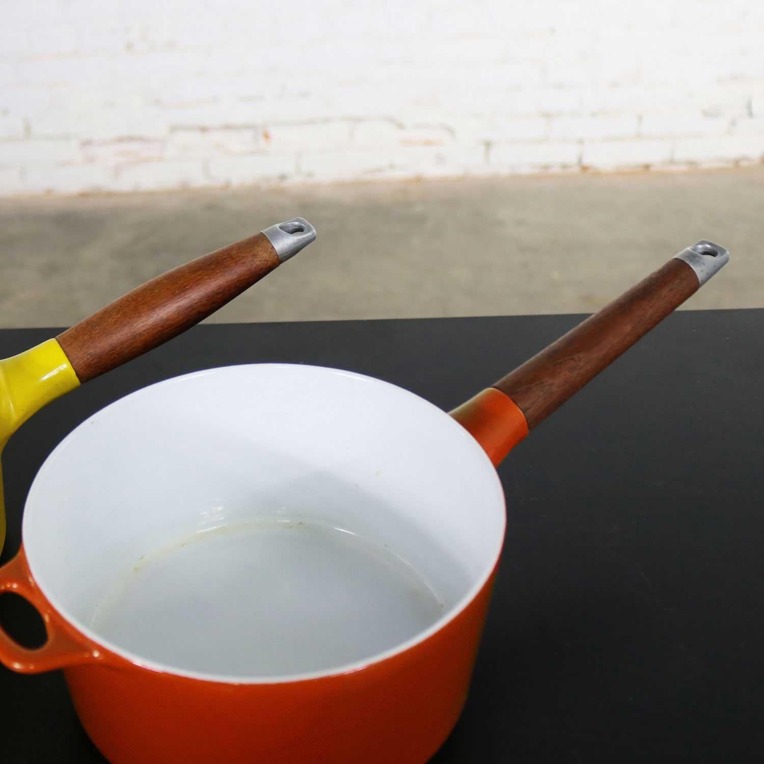 6 Pc Midcentury Danish Modern Enameled Cast Iron Cookware Michael Lax for Copco 4