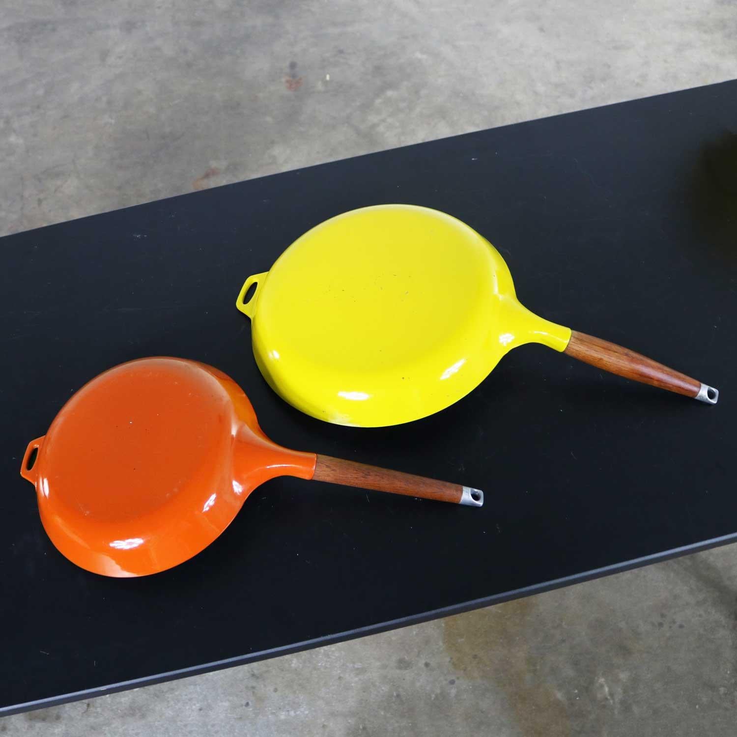 6 Pc Midcentury Danish Modern Enameled Cast Iron Cookware Michael Lax for Copco 8