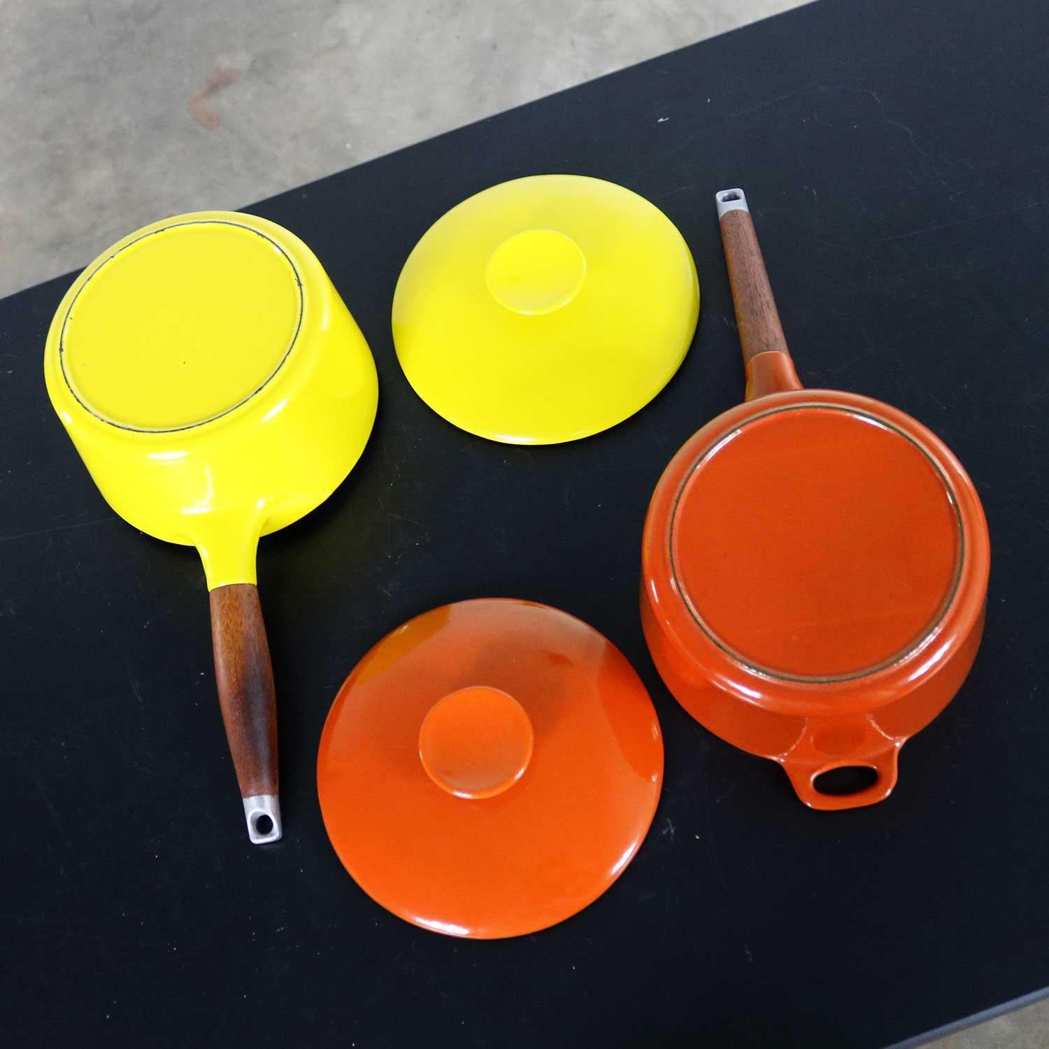 6 Pc Midcentury Danish Modern Enameled Cast Iron Cookware Michael Lax for Copco 9