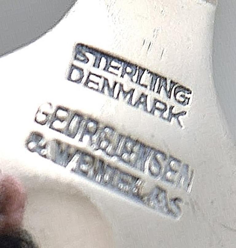 Danish 6 Pcs Georg Jensen Pyramid Coffee Spoon/Mocha Spoon, Sterling Silver