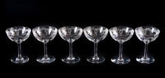 6 Pcs. Set of Baccarat Crystal Champagne Coupes "Moliere" from 1916-1936's