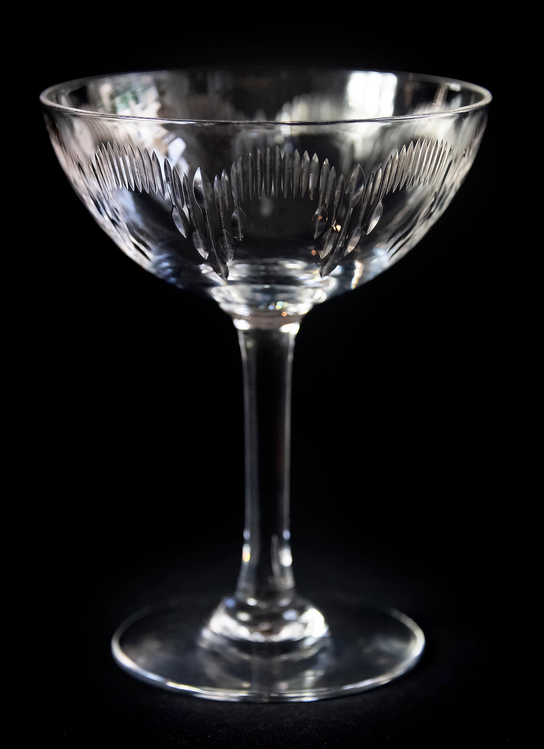 6 Piezas Juego de Copas de Champán de Cristal Baccarat 