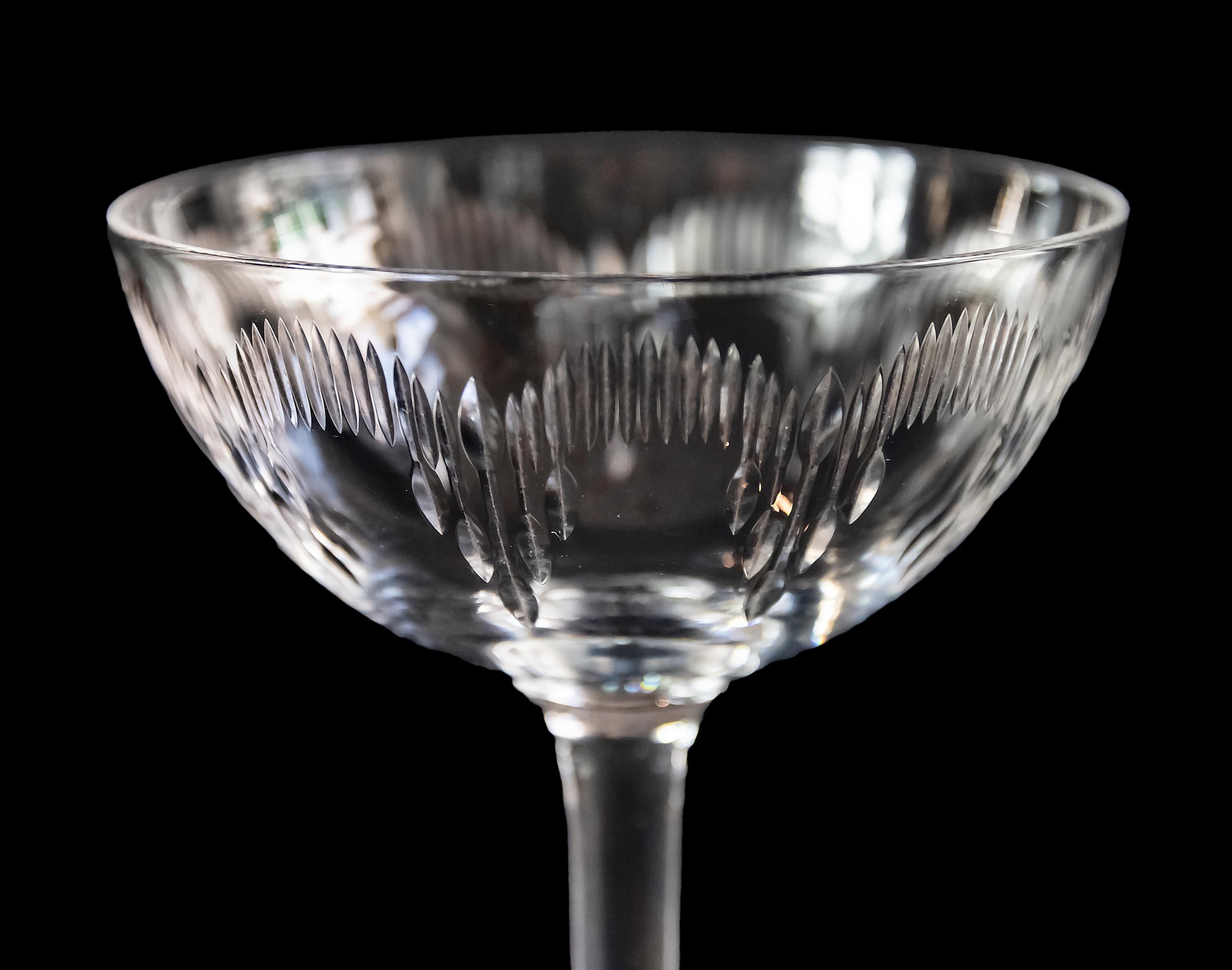 6 Piezas Juego de Copas de Champán de Cristal Baccarat 