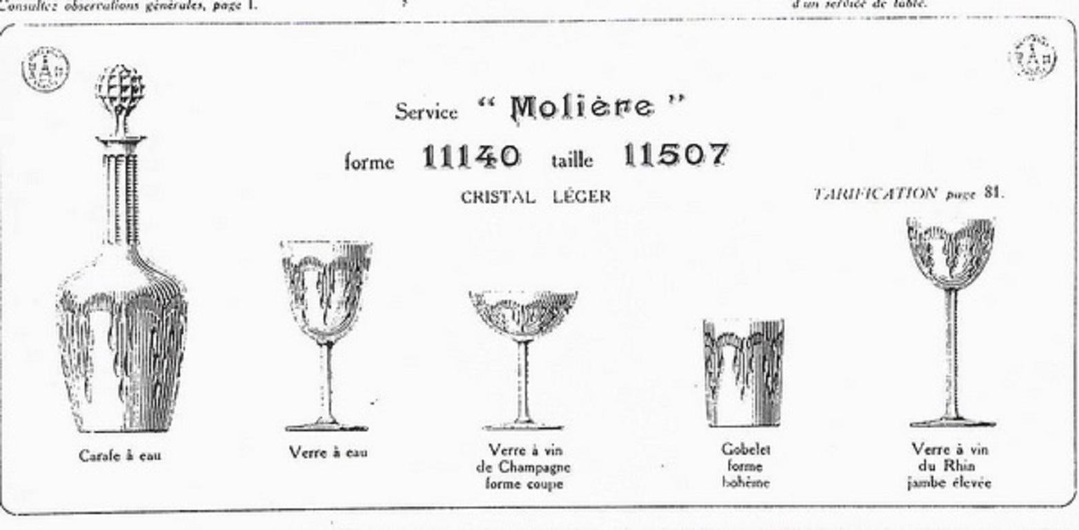 6 Piezas Juego de Copas de Champán de Cristal Baccarat 