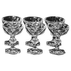 6 Pcs. Set of Baccarat Harcourt 1841 Collection Crystal Champagne Coupes