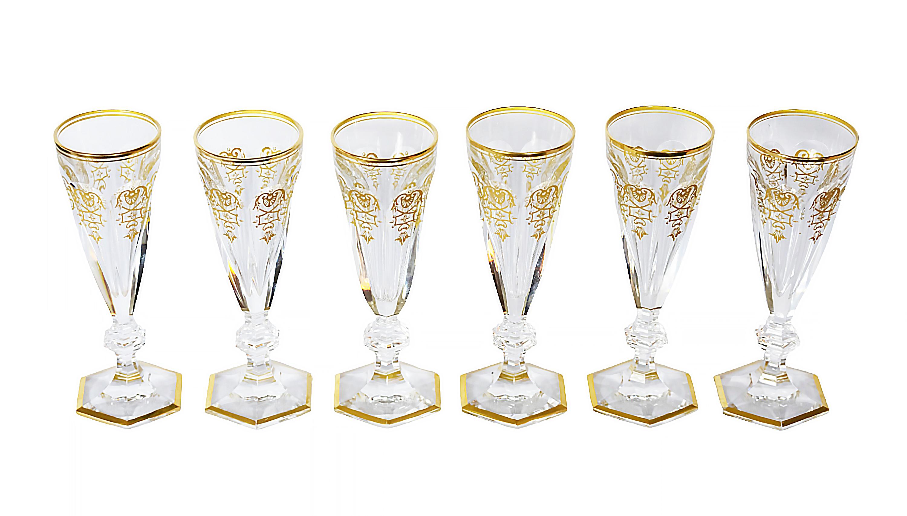 Set of 6 pcs. Baccarat Harcourt Empire collection champagne flutes.
Marked on the bottom.
Very good condition - like new.

