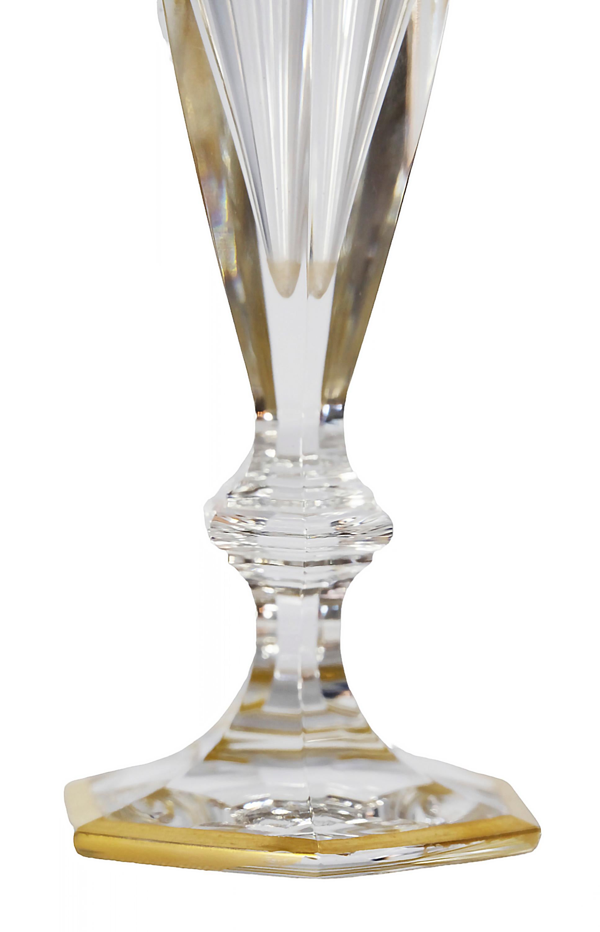 Hand-Crafted 6 Pcs. Set of Baccarat Harcourt Empire Collection Crystal Champagne Flutes For Sale