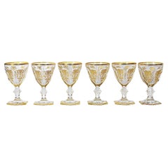 6 Pcs. Set of Baccarat Harcourt Empire Collection Crystal Wine Glasses