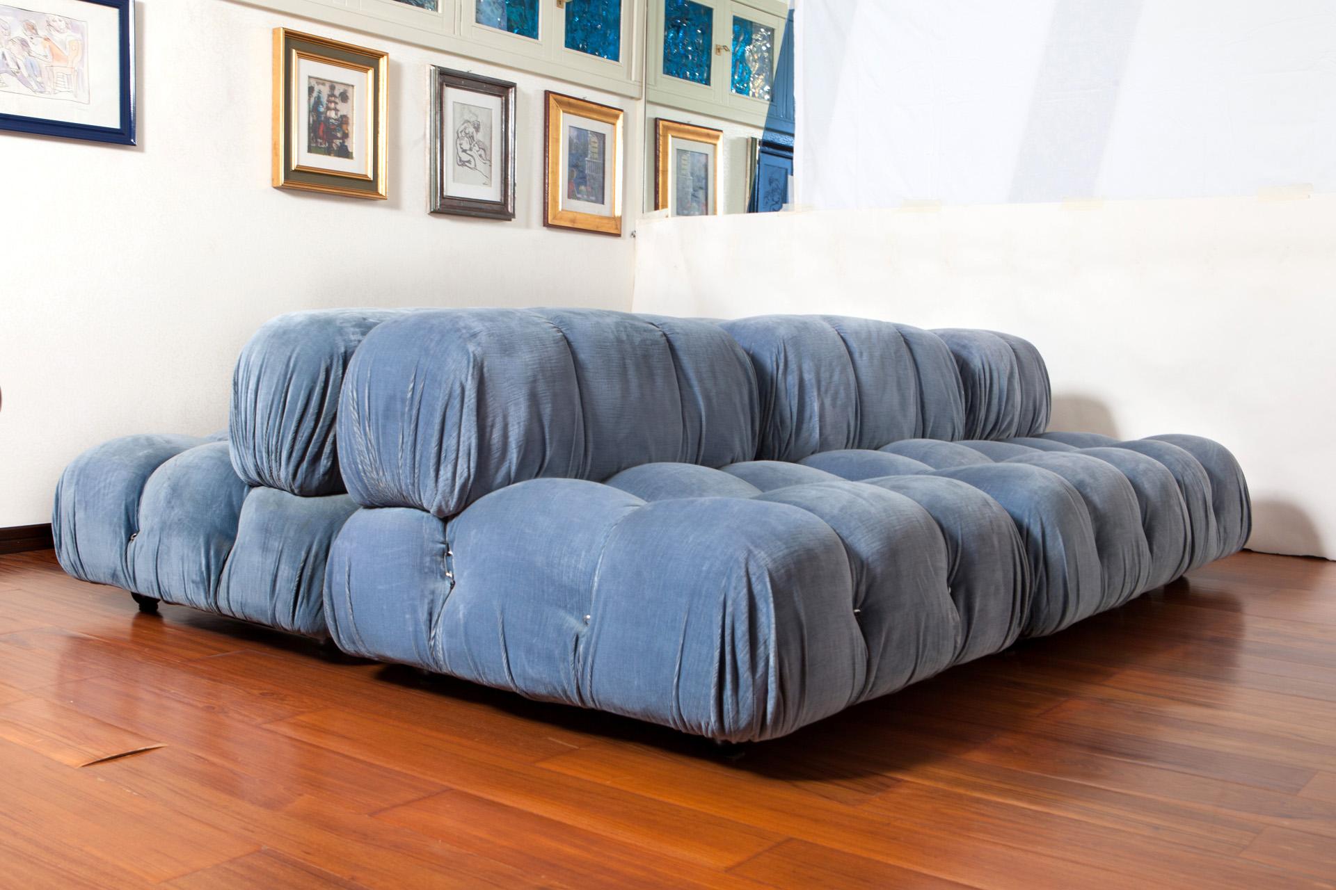 20th Century 6-Piece Blue Camaleonda Sofa by Mario Bellini for B&B Italia