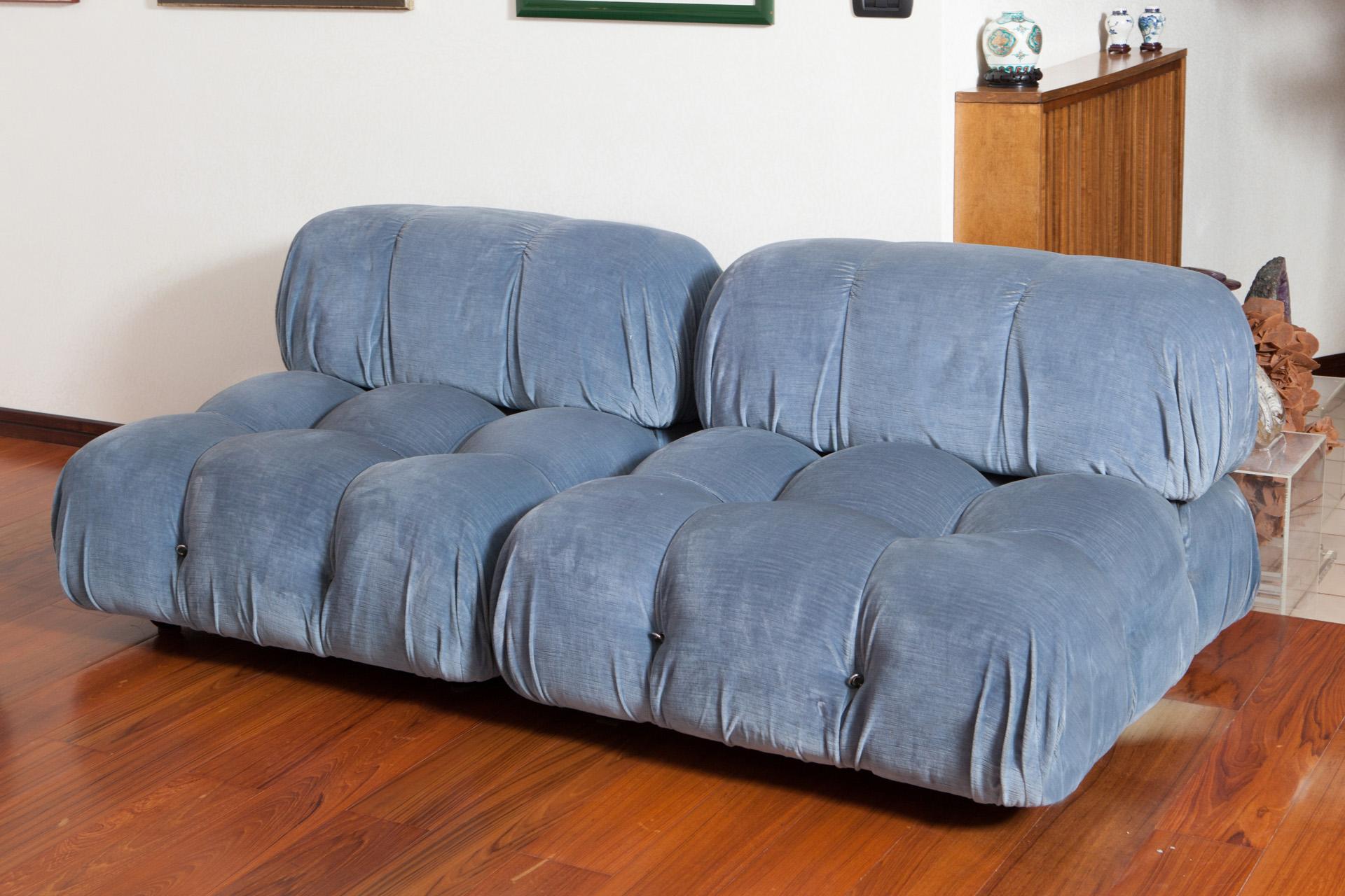 Fabric 6-Piece Blue Camaleonda Sofa by Mario Bellini for B&B Italia