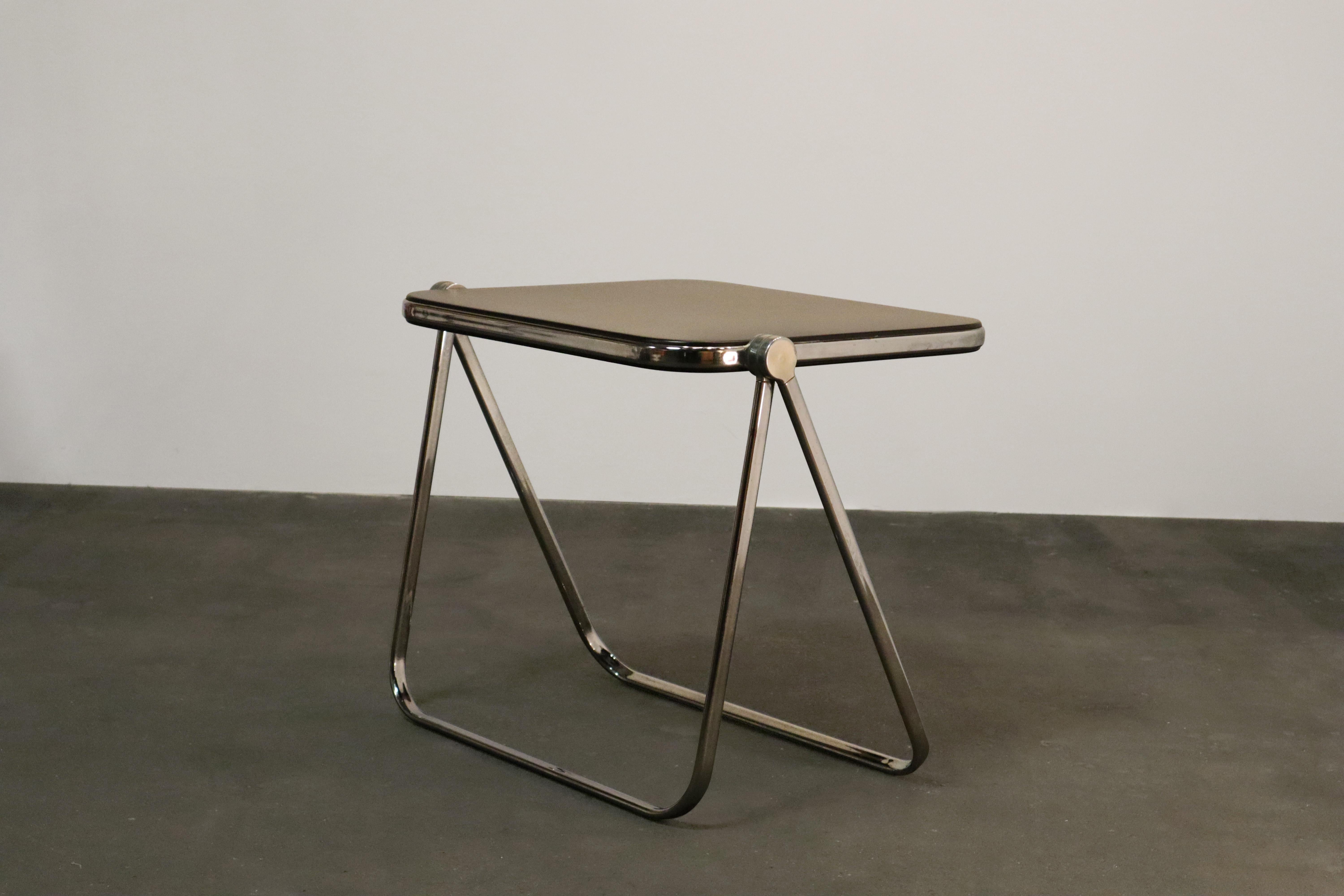 6-Piece Folding Set: Plia Chairs & Platone Table by Piretti for Castelli, Italy 3