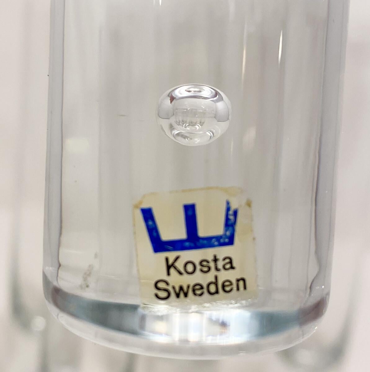 Mid-Century Modern Service de verres 6 pièces Kosta Boda 