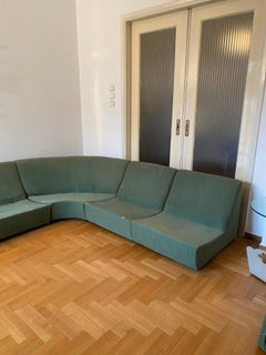 Canapé d'angle modulable italien en 6 éléments, des années 1970
