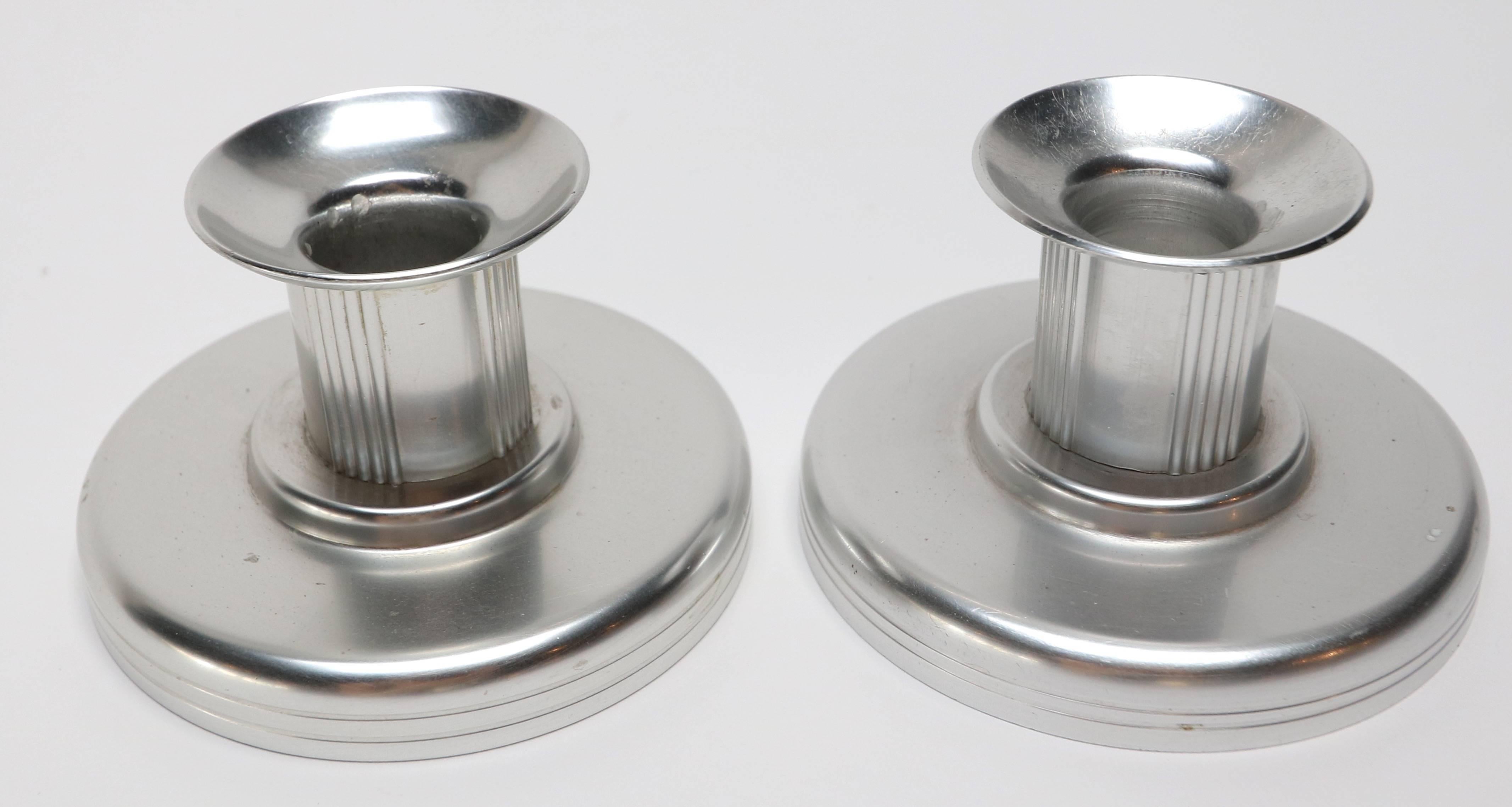 Aluminum Six-Piece Kensington Aluminium and Brass Table Accessories