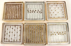 6 Piece Lot Modernist Glass Coasters by Smyers