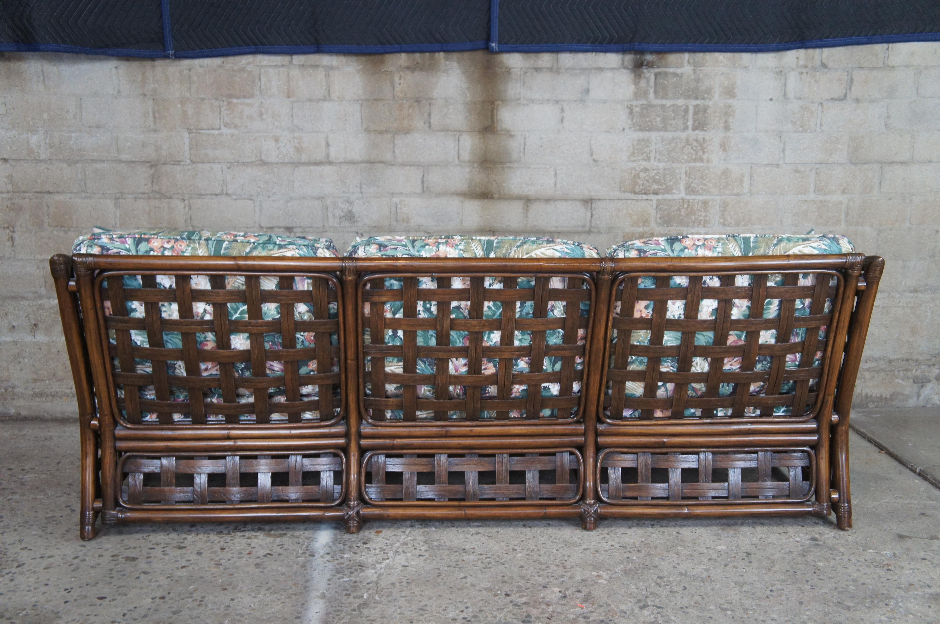 6 Piece Mid-Century Modern Ficks Reed Bamboo & Rattan Patio Furniture Set 1