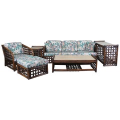 Used 6 Piece Mid-Century Modern Ficks Reed Bamboo & Rattan Patio Furniture Set