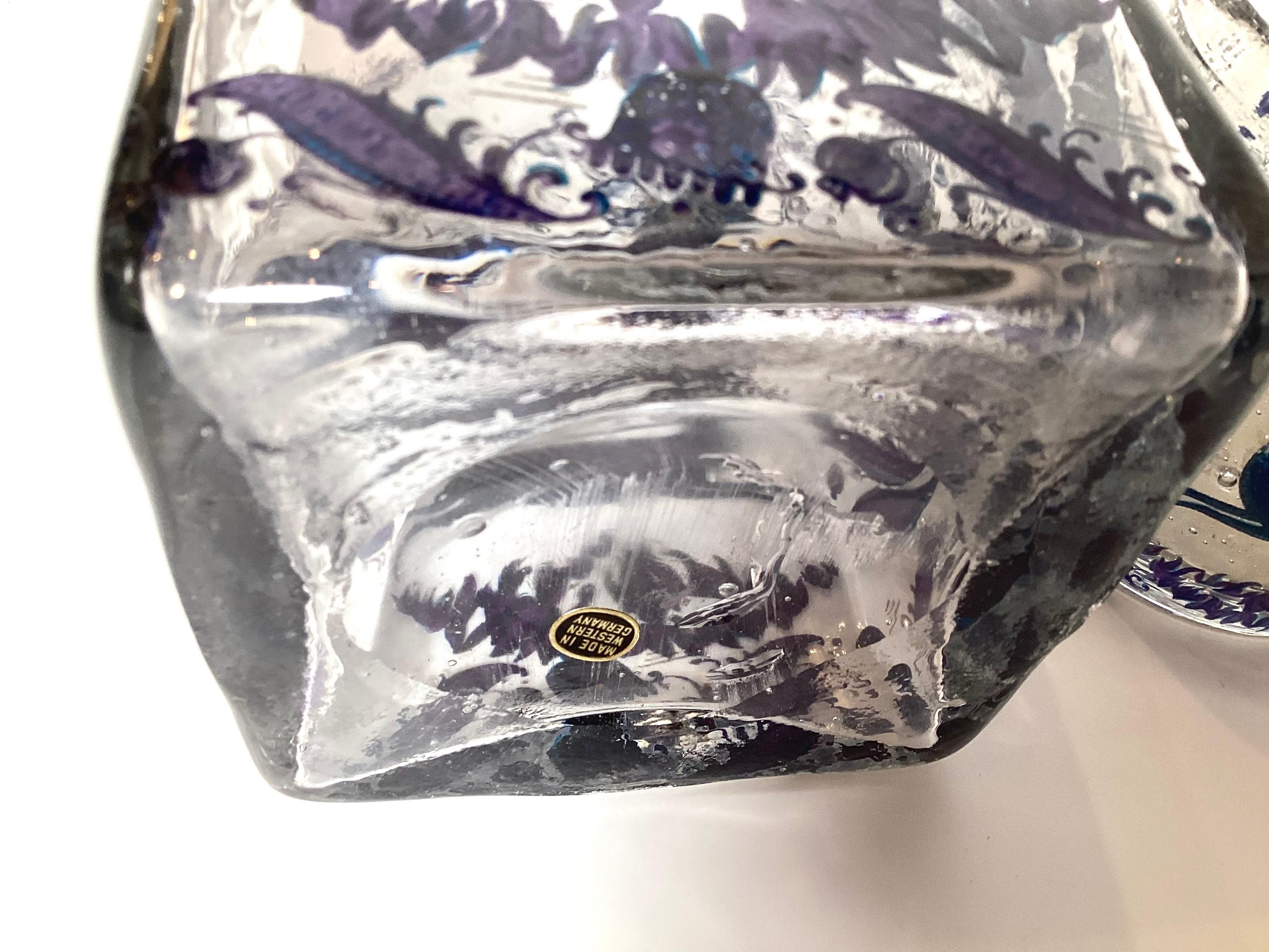 Set di 6 pezzi di decanter soffiati a mano in stile metà secolo moderno in vendita 3