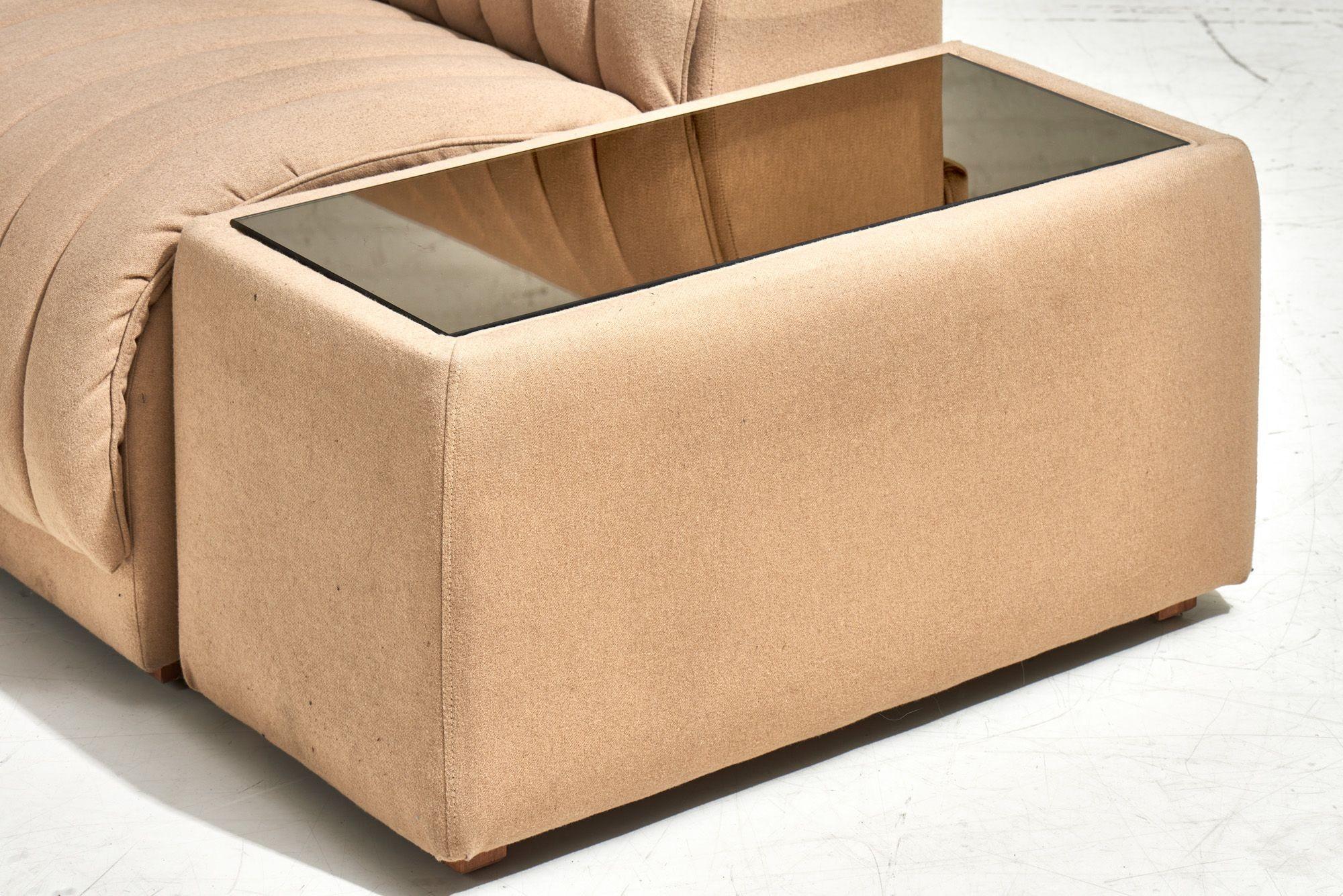 Mid-Century Modern 6 Piece Modular Bernhardt Sectional W/End Tables, 1970