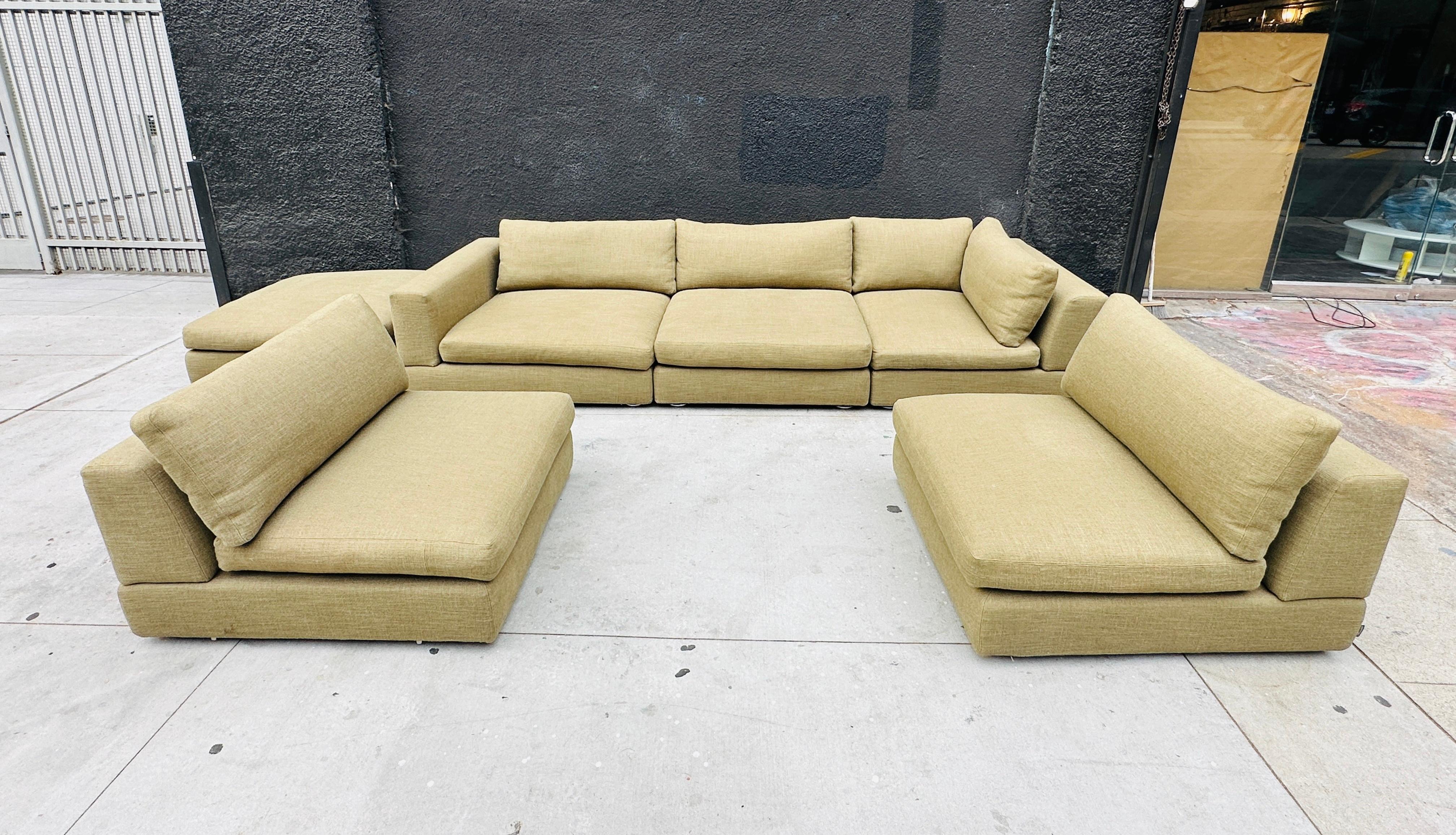 Textile 6 Piece Sectional Made in Italy by Rodolfo Dordoni for Minotti, Italy 2006 For Sale