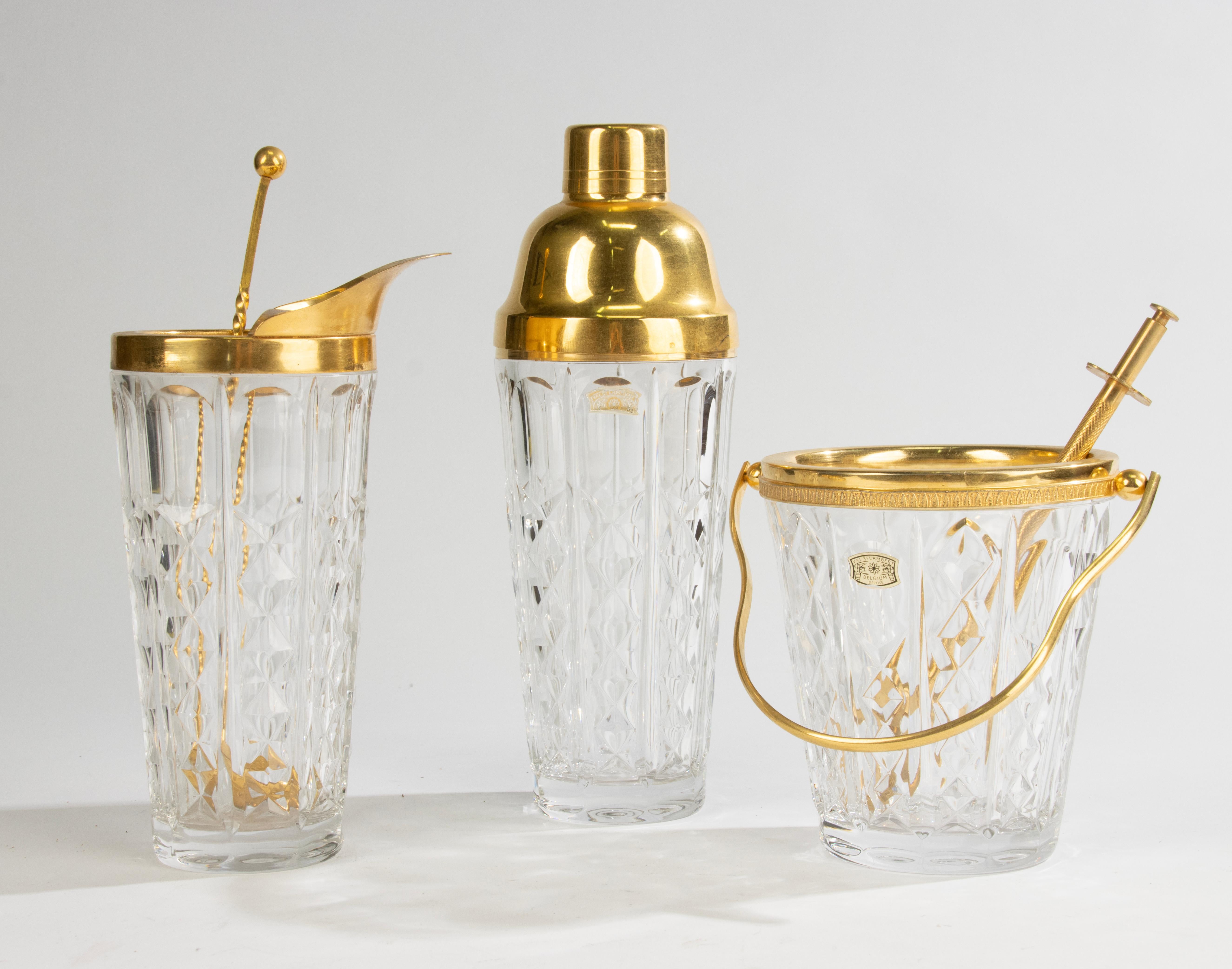 Juego de 6 piezas para bar - Val Saint Lambert Cristal - Estilo Hollywood Regency en Bueno estado para la venta en Casteren, Noord-Brabant