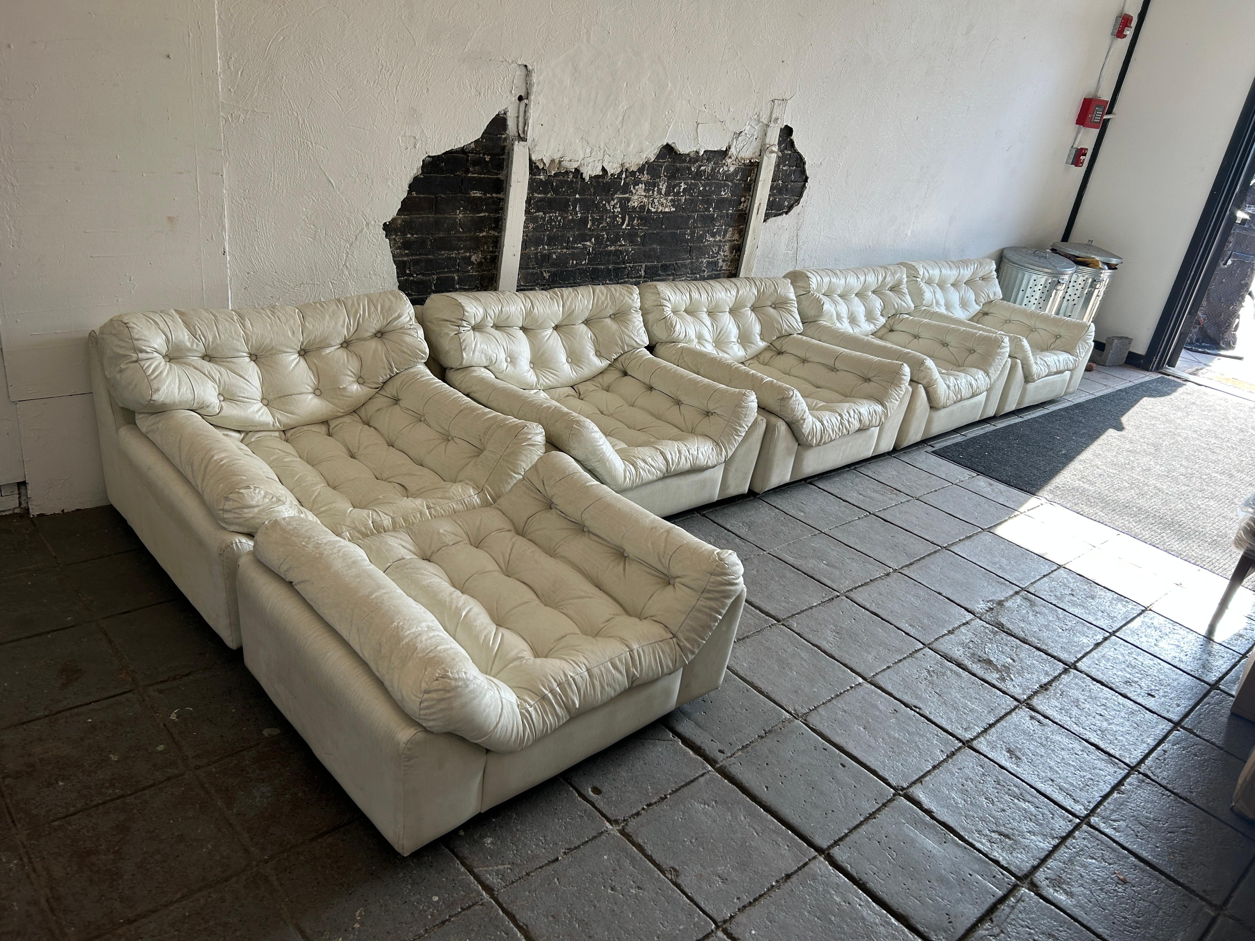 Woodwork 6 piece Swedish Post modern pop art Low sectional sofa by lennart bender