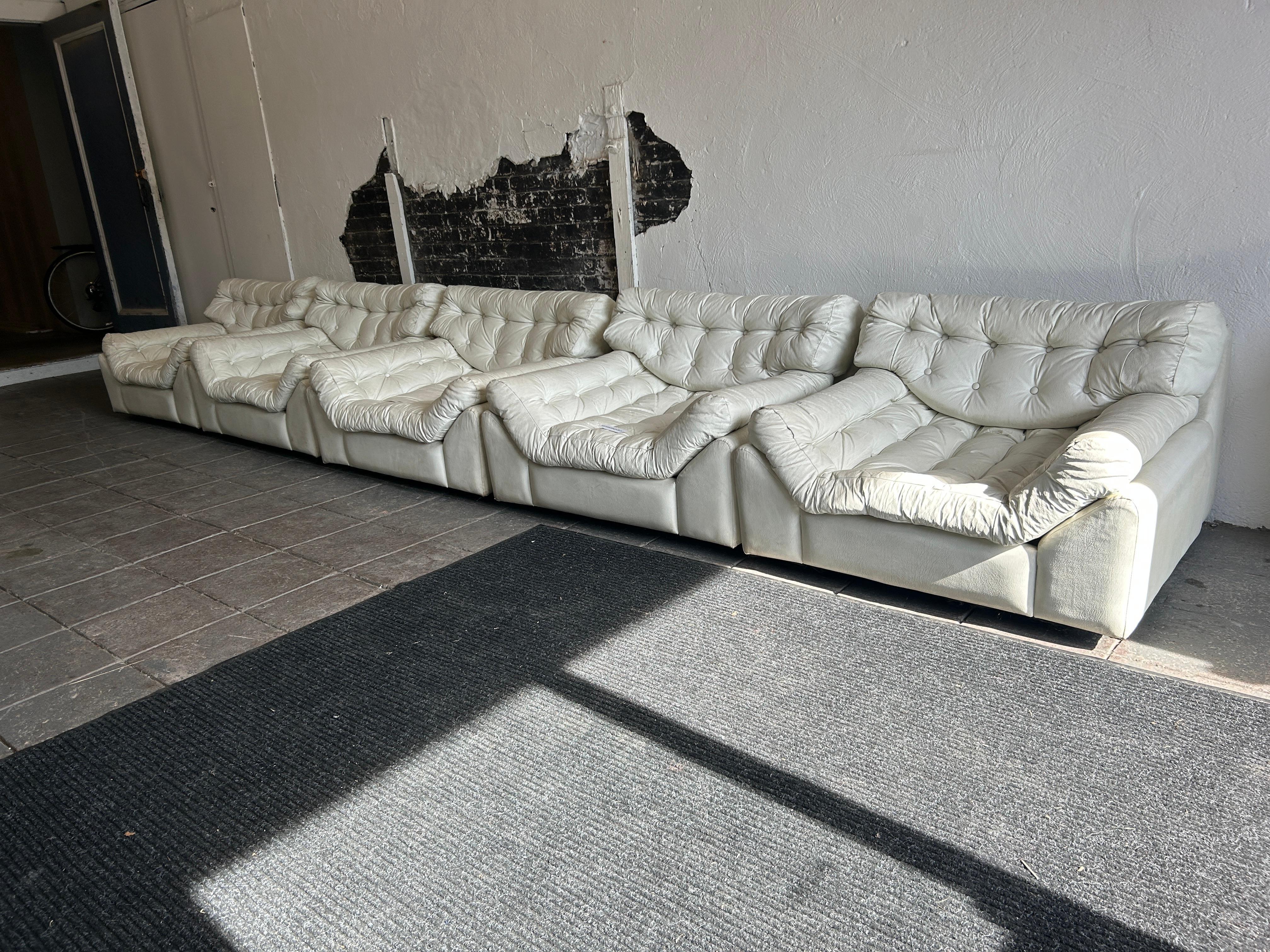 6 piece Swedish Post modern pop art Low sectional sofa by lennart bender In Good Condition In BROOKLYN, NY