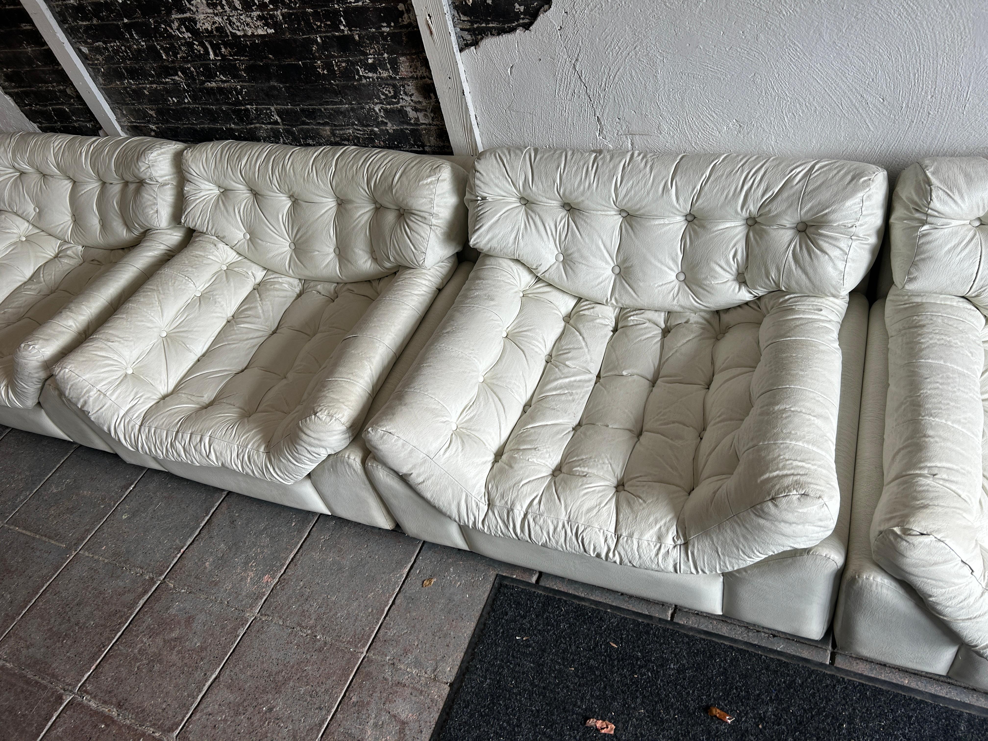 Upholstery 6 piece Swedish Post modern pop art Low sectional sofa by lennart bender