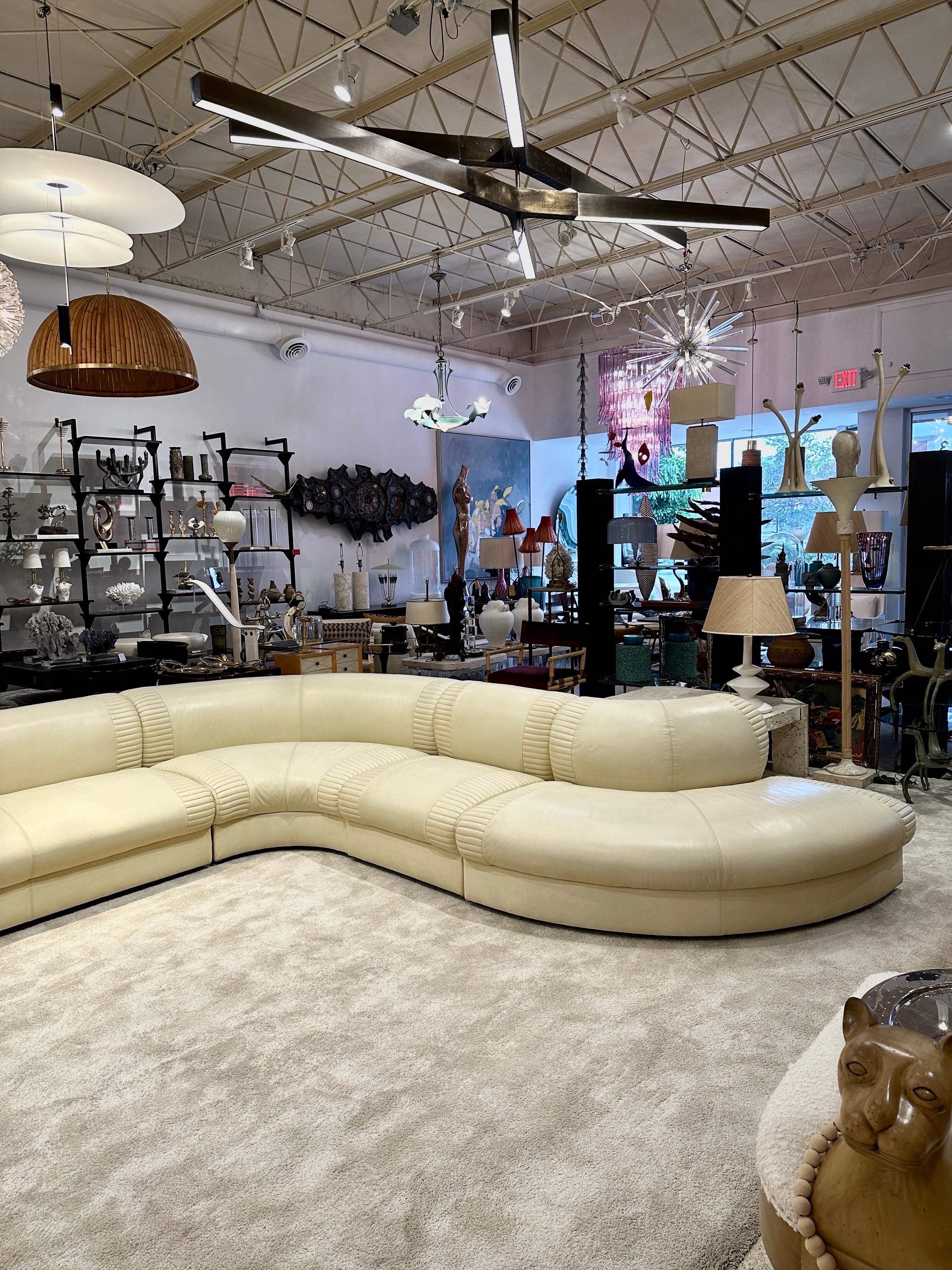 Post-Modern 6-Piece Weiman Leather Sectional Sofa - Original Labels
