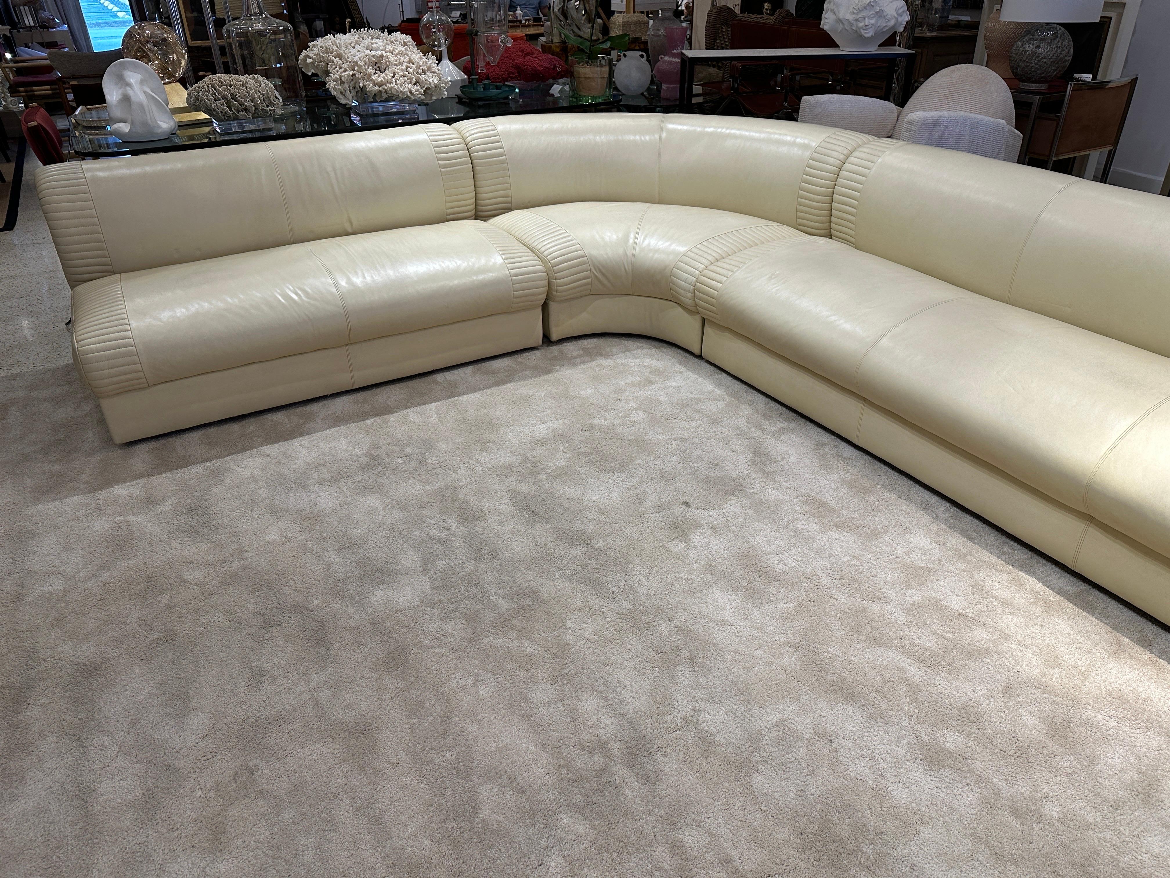 6-Piece Weiman Leather Sectional Sofa - Original Labels For Sale 1