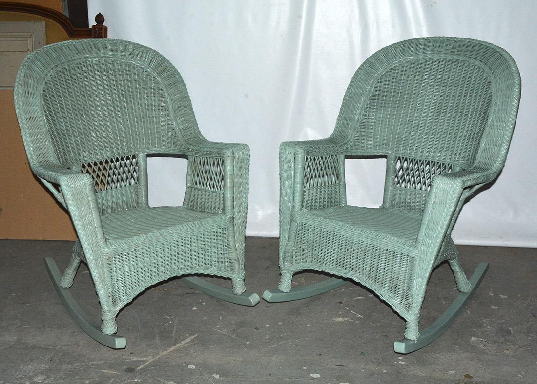 6 Piece Wicker Set, Sofa, 2 Chairs, 2 Rockers and Table 5