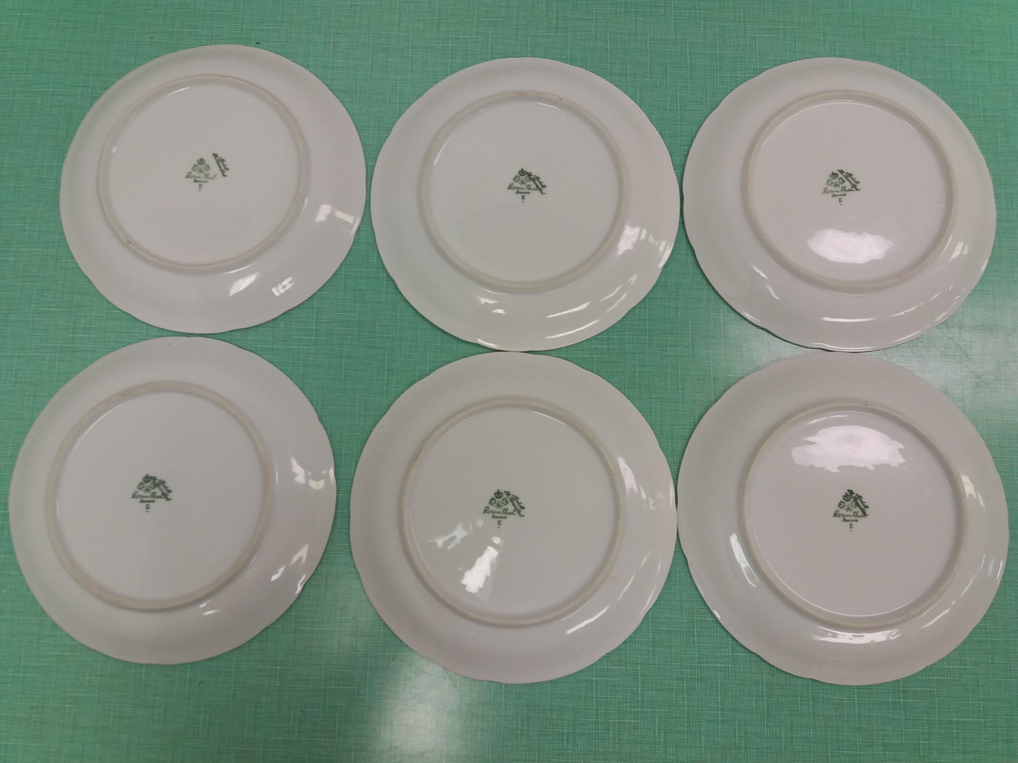 6 Pieces of Porcelain Plates, Rozenthal, Czechoslovakia For Sale 2
