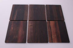 6 Pieces Vintage Blackwood Coasters, 1960s Denmark